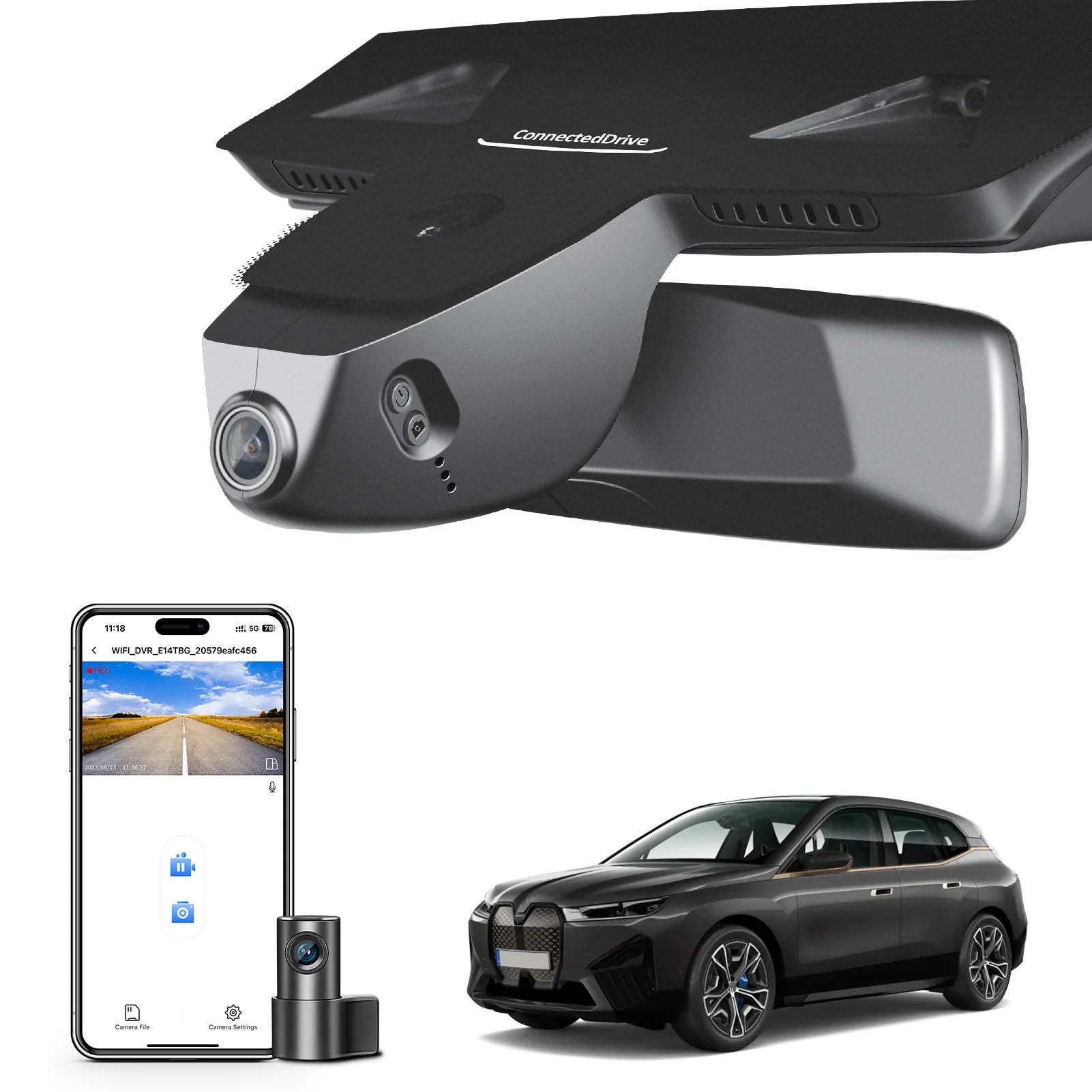 Mangoal 4K Front & 2K Rear 2 Channel HDR Dash Cam, Dual STARVIS 2, Fit for BMW ix 2022-2026(Model A)
