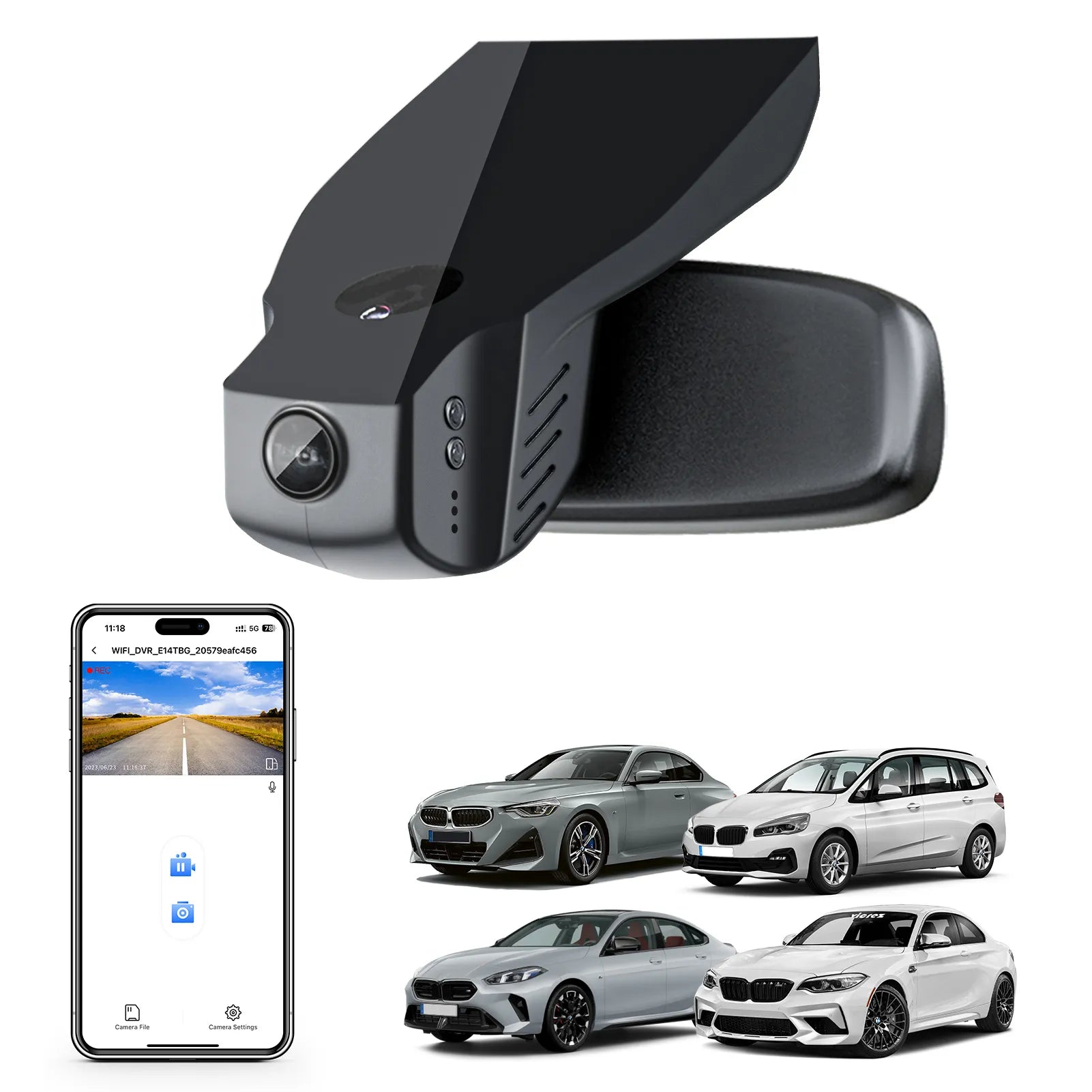 Mangoal STARVIS 2 Front 4K HDR Dash Cam IMX678, Fit for BMW 2 Series Coupé Convertible F22 F23 G42 Active Tourer Gran Tourer F45 F46 U06 Gran Coupé F44 M2 F87(Model B)