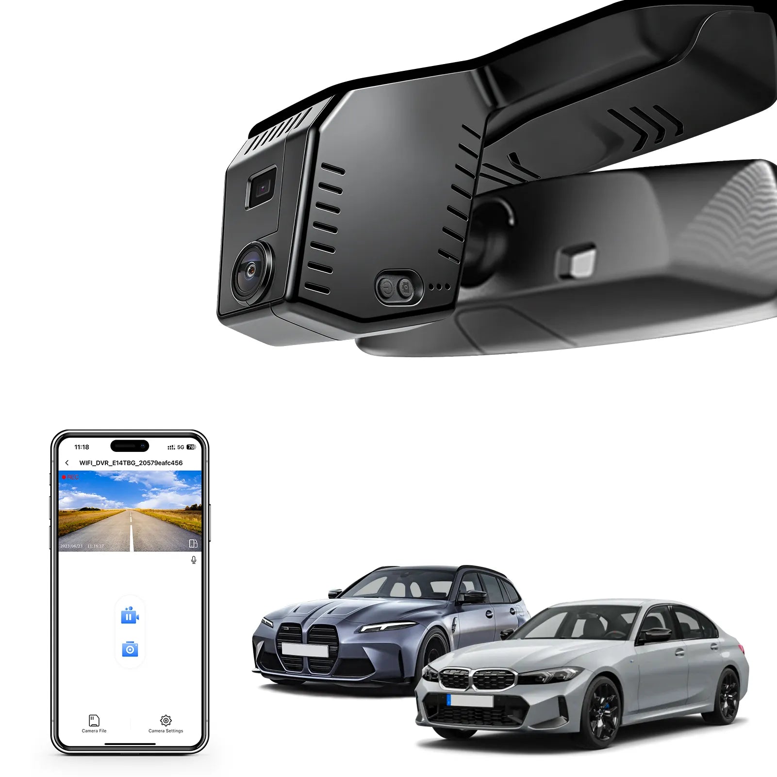 Mangoal STARVIS 2 Front 4K HDR Dash Cam IMX678, Custom Fit for BMW 3-Series Gen7 G20 G21 G28 2020-2026 Select 2019 M3 G80 G81(Model B)