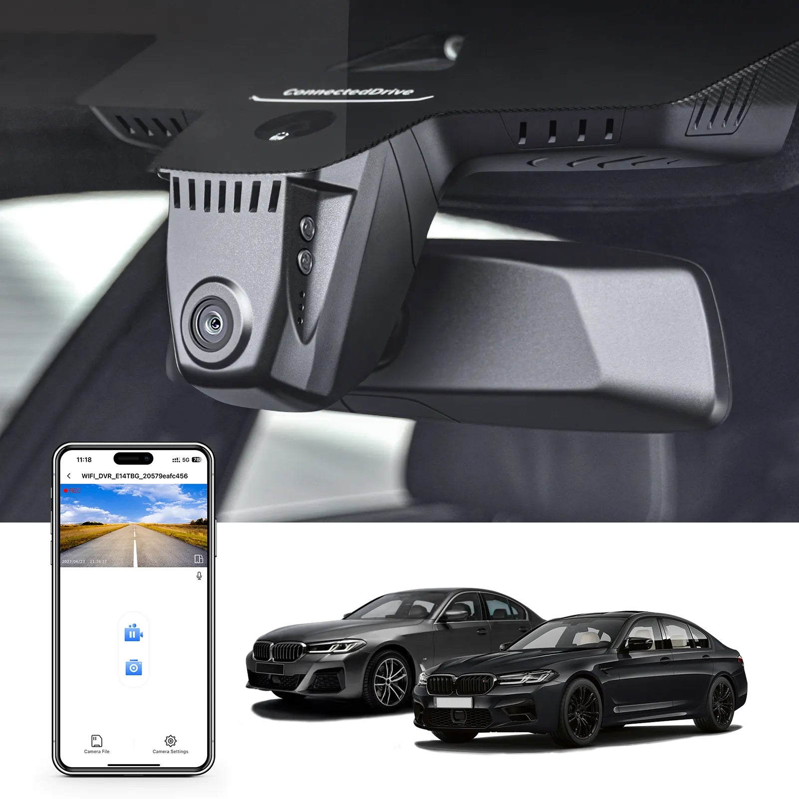 Mangoal STARVIS 2 Front 4K HDR Dash Cam IMX678, Custom Fit for BMW 5 Series Gen7 G30 G31 G38 2018-2023 Select 2017 M5 F90(Model A)