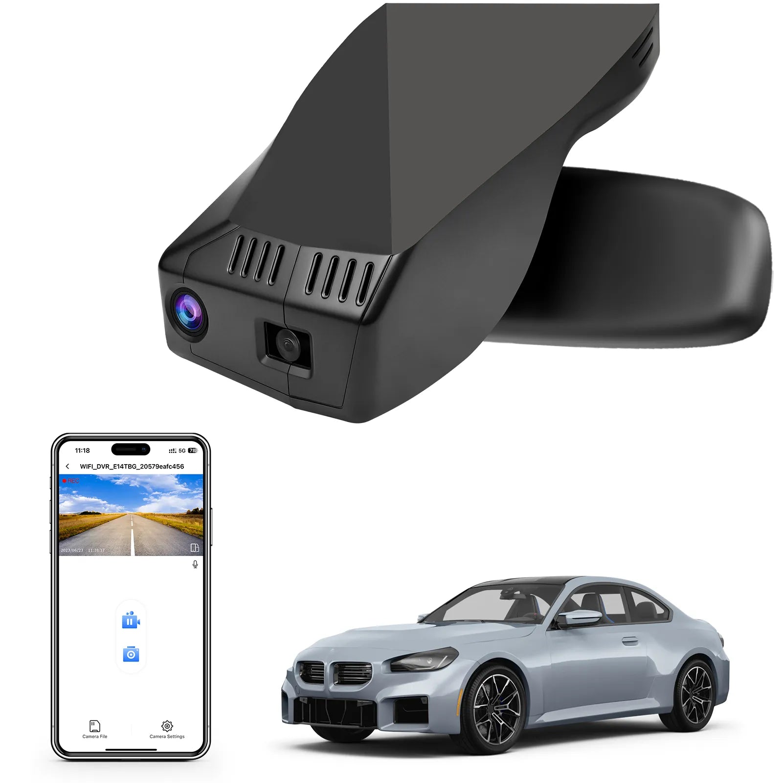 Mangoal STARVIS 2 Front 4K HDR Dash Cam IMX678,Fit for BMW 2 Series M2 (G87 2024-2026) (Model G)
