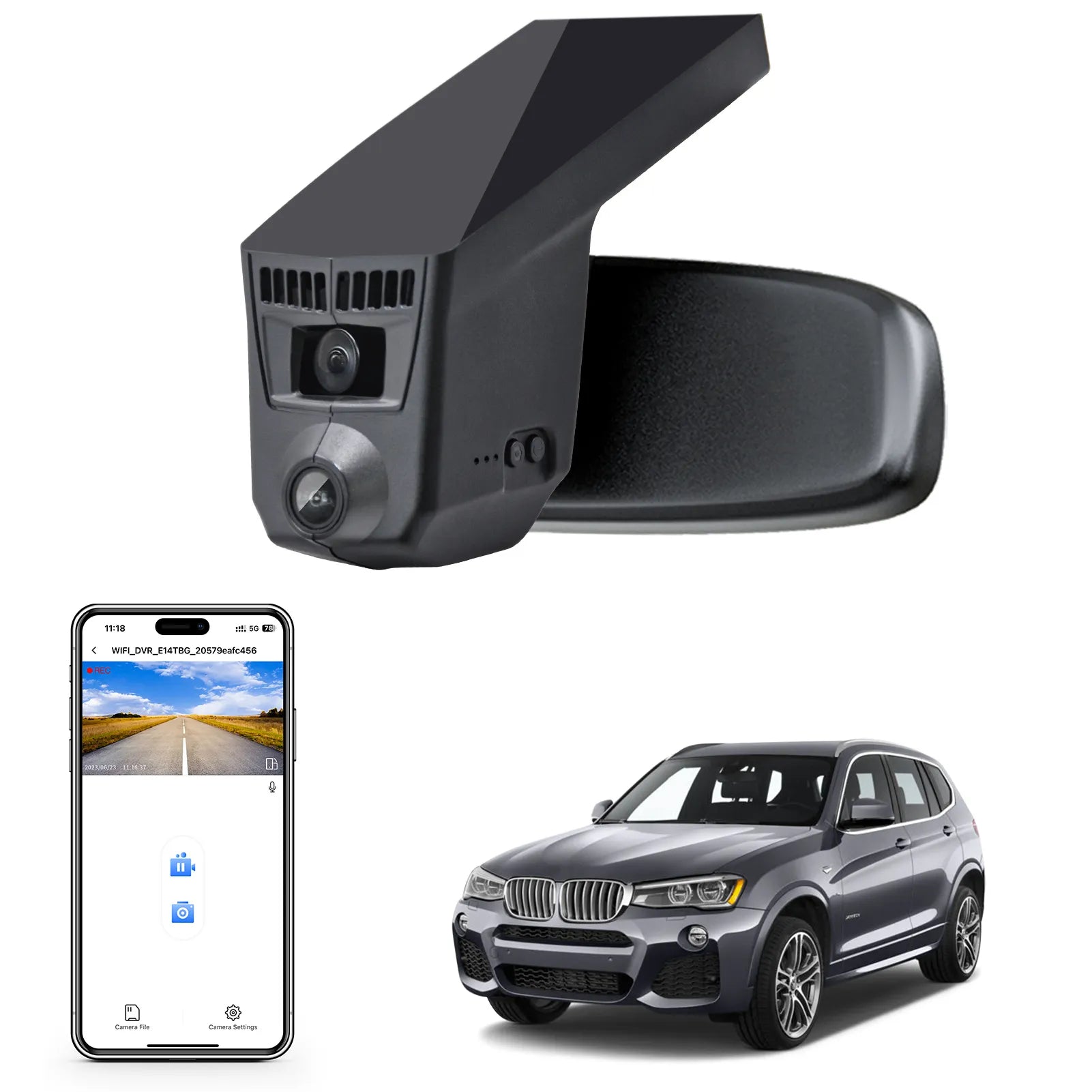 Mangoal STARVIS 2 Front 4K HDR Dash Cam IMX678, Custom Fit for BMW X3 F25 Gen2 2013-2017(Model C)