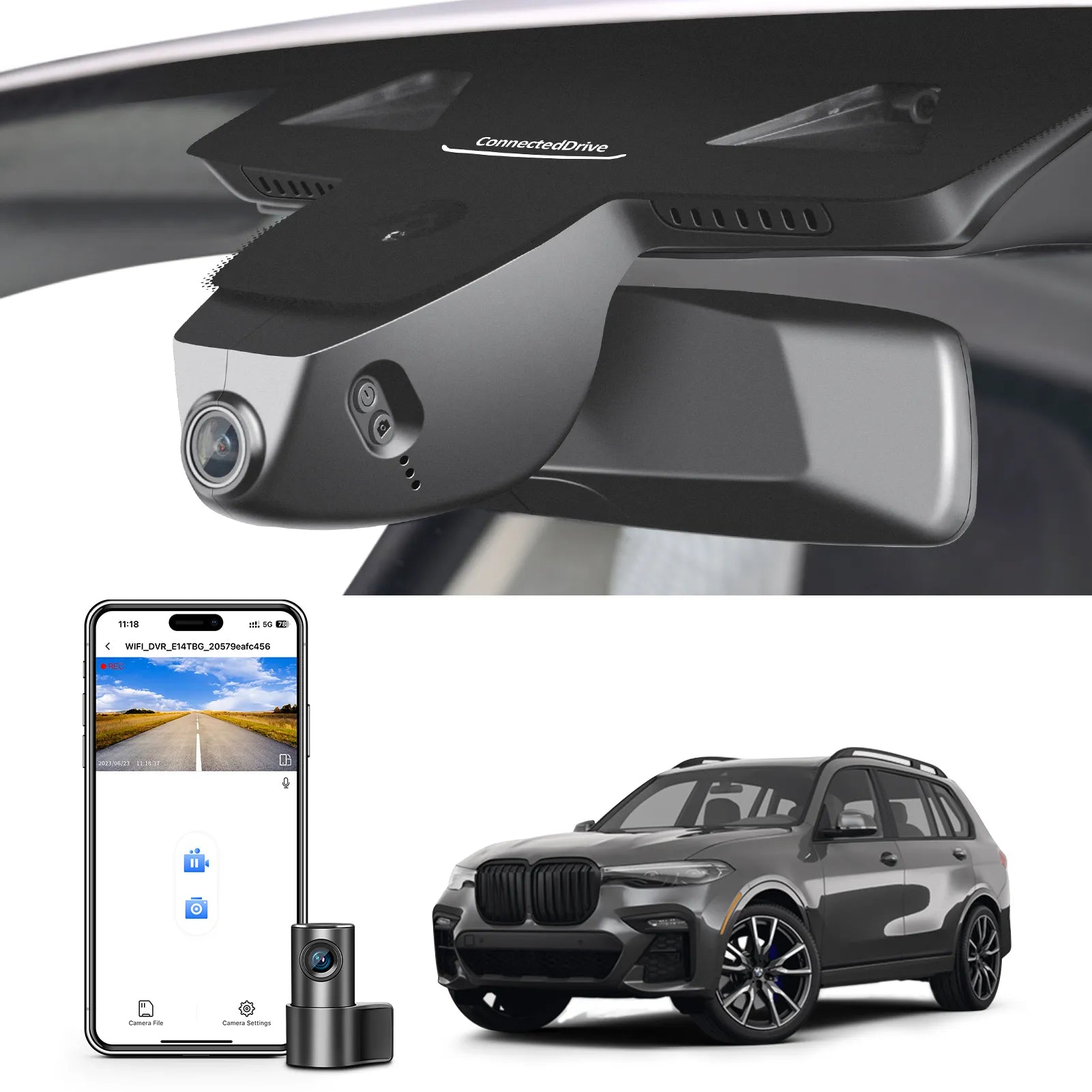 Mangoal 4K Front & 2K Rear 2 Channel HDR Dash Cam, Dual STARVIS 2 IMX678 IMX675, Custom Fit for BMW G07 X7 2019-2022(Model B)