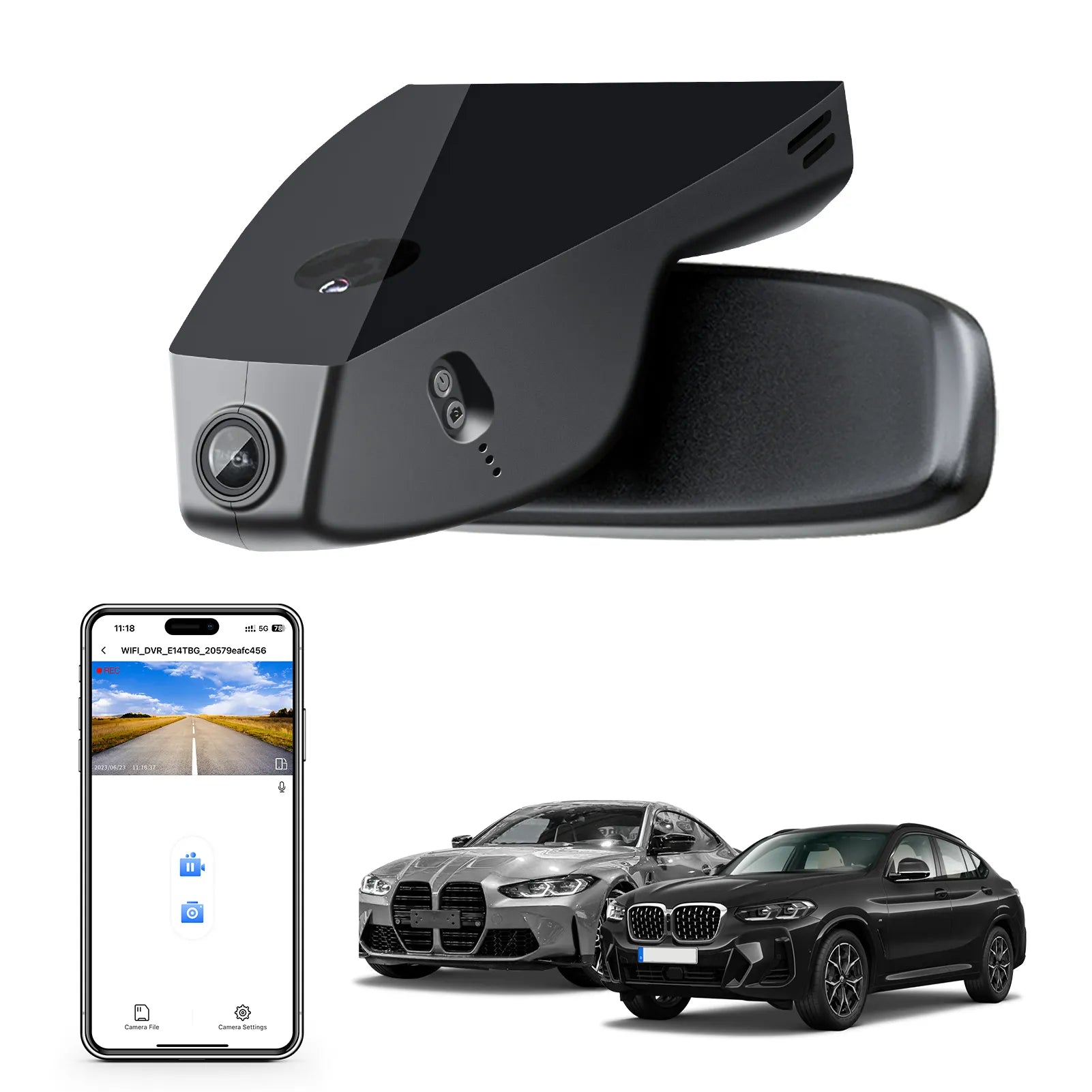 Mangoal STARVIS 2 Front 4K HDR Dash Cam IMX678, Custom Fit for BMW 4-Series Gen2 G22 G23 G26 2021-2026 M4 G82 G83(Model A)