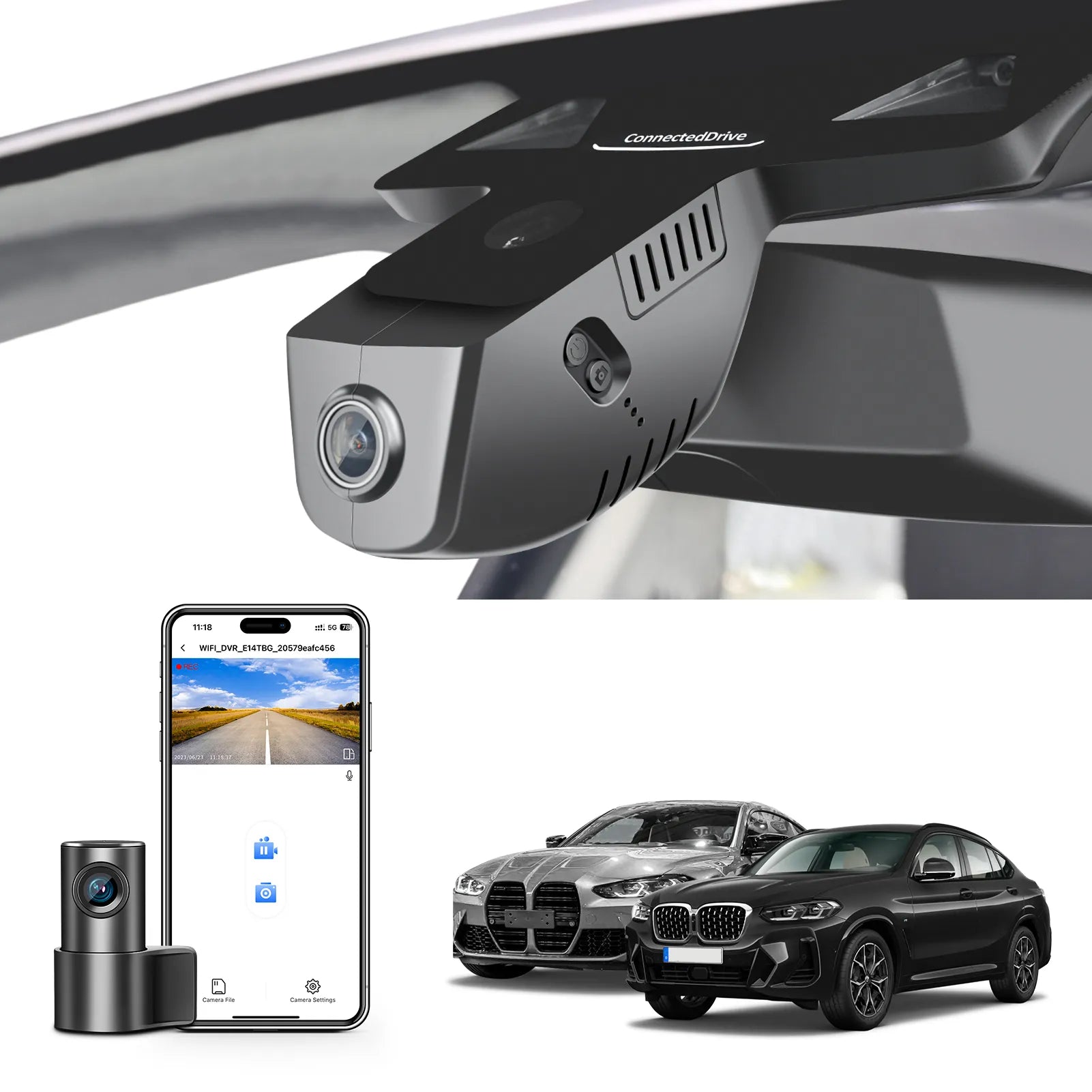 Mangoal 4K Front & 2K Rear 2 Channel HDR Dash Cam, Dual STARVIS 2 IMX678 IMX675, for BMW 4-Series Gen2 G22 G23 G26 2021-2026 M4 G82 G83(Model B)