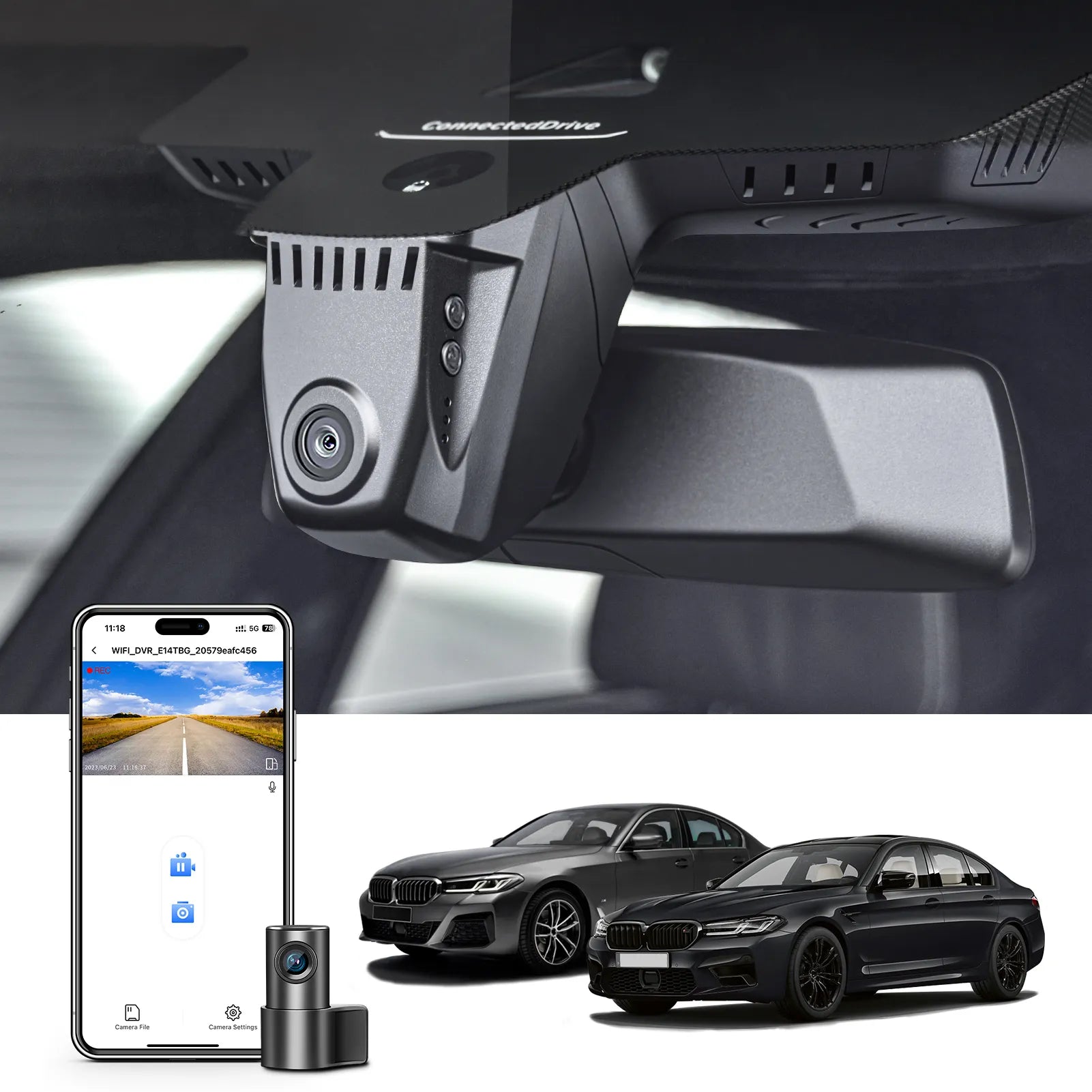 Mangoal 4K Front & 2K Rear 2 Channel HDR Dash Cam, Dual STARVIS 2 IMX678 IMX675, for BMW 5 Series Gen7 G30 G31 G38 2018-2023 Select 2017 M5 F90(Model A)