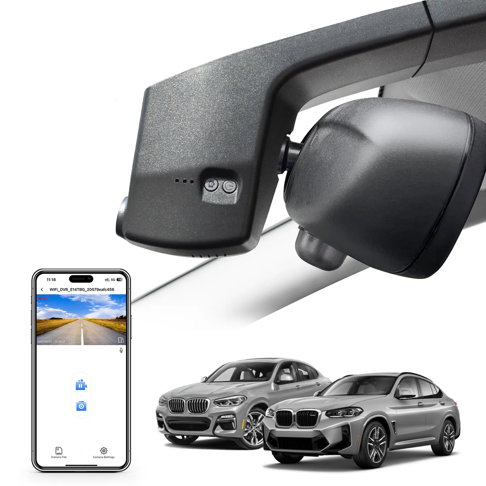 Mangoal STARVIS 2 Front 4K HDR Dash Cam IMX678, Custom Fit for BMW X4 Gen2 G02 2019-2025 X4M F98 2020-2025(Model A)