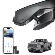 Mangoal Caméra de tableau de bord avant 4K et arrière 1080p sur mesure pour GMC Sierra 1500 2019-2021, 1500 Limited (LTD) 2022, 2500 HD/3500 HD 2020-2023 (modèle A), Pro SLE Elevation SLT Denail AT4, WiFi et application, carte 128 Go