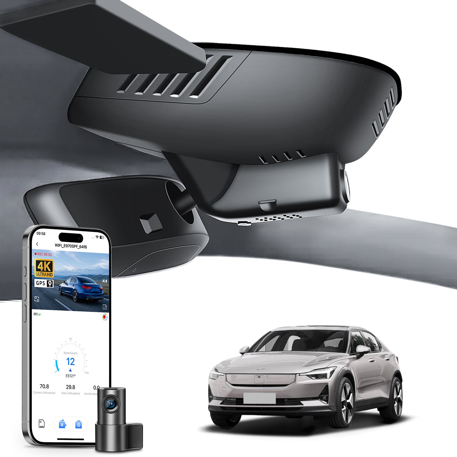 Mangoal Dash Cam for Volvo Polestar 2 2021-2024
