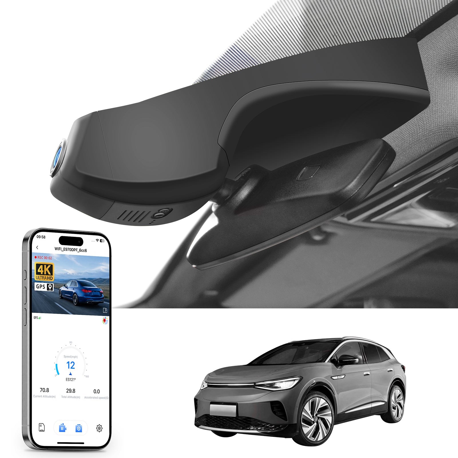 Mangoal 4K Dash Cam for Volkswagen ID.4 2021-2025