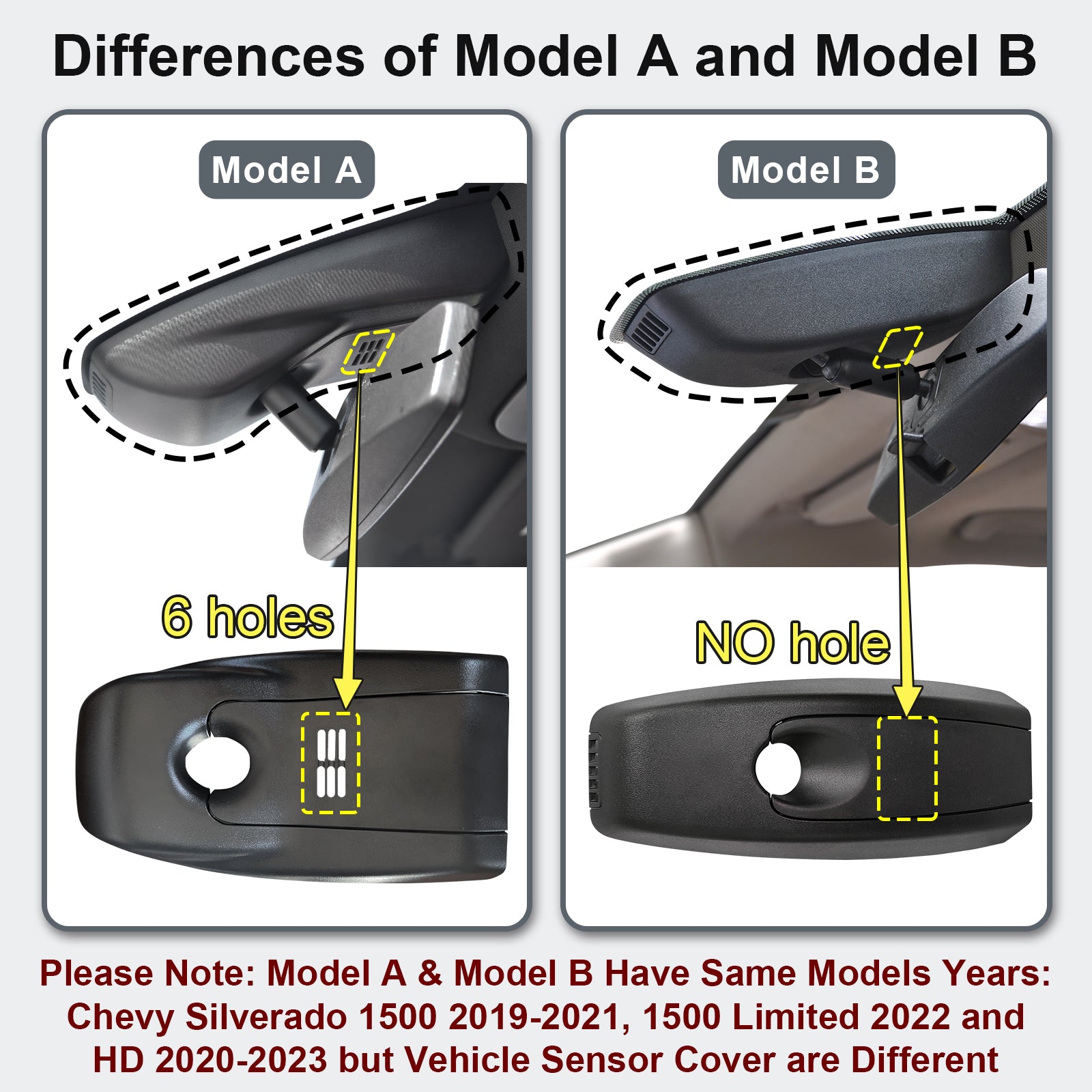 Mangoal 4K Dash Cam for Chevy Silverado 1500 2019-2021, 1500 Limited 2022, 2500 HD/3500 HD 2020-2023 - Model A