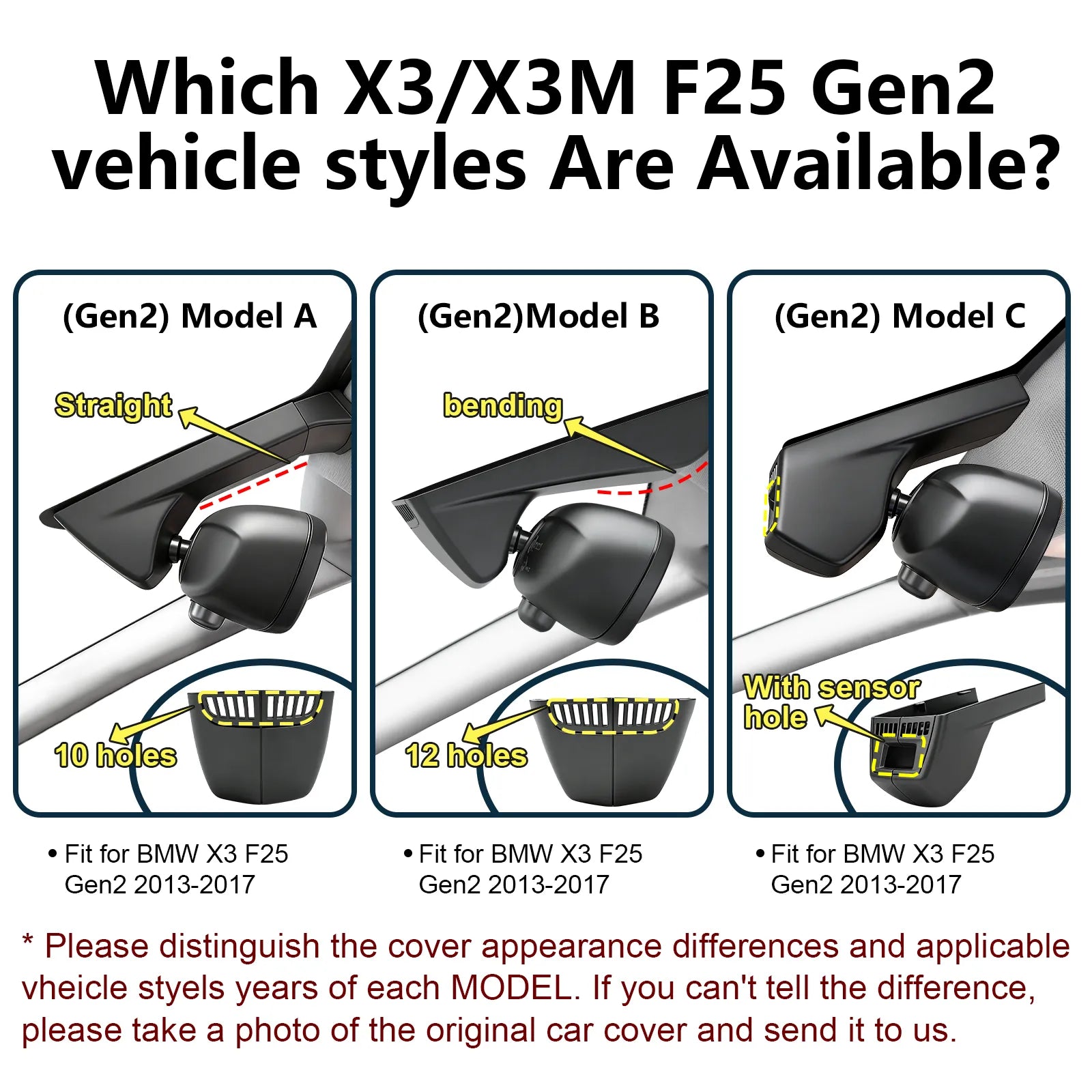 Mangoal STARVIS 2 Front 4K HDR Dash Cam IMX678, Custom Fit for BMW X3 F25 Gen2 2013-2017(Model C)