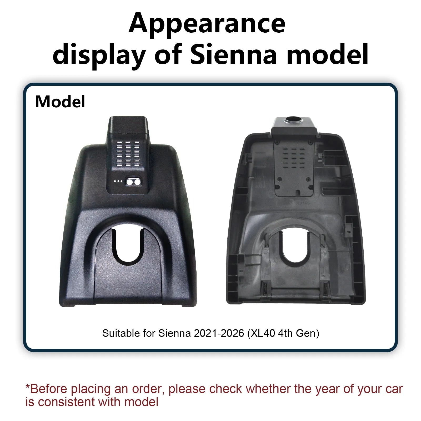 Mangoal Front 4K & Rear 1080p Dash Cam for Toyota Sienna Gen4 XL40 2021-2026