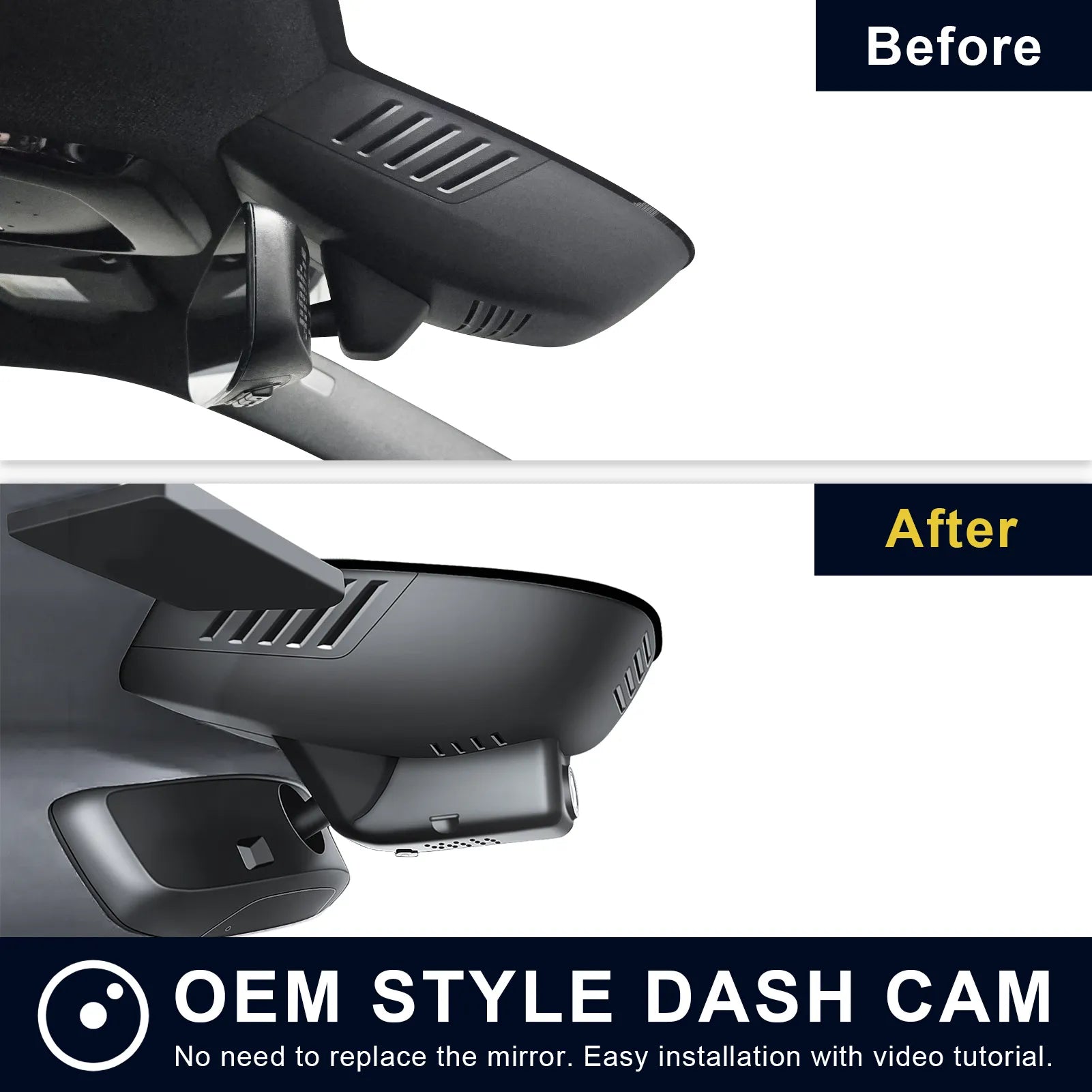 4K Dash Cam Custom for Volvo Polestar 2, 2021 2022 2023 2024, Integrated OEM Look, UHD 2160P Video, WiFi & App, Loop Recording, Easy to Install, 64GB Card