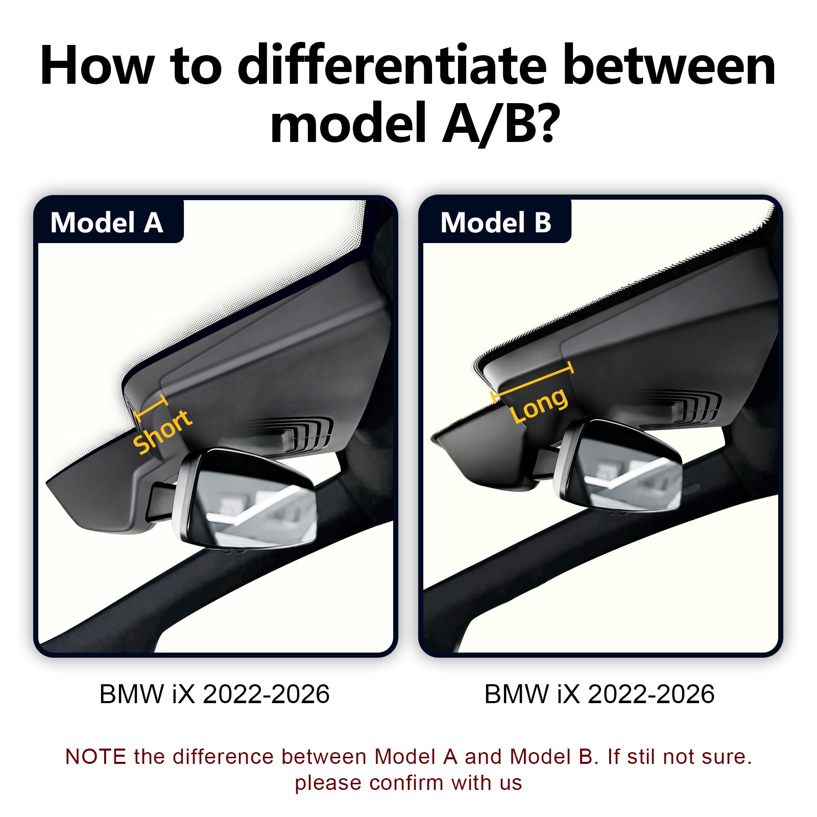 Mangoal Front 4K & Rear 1080P Dash Cam for BMW iX 2022-2026 (Model A)