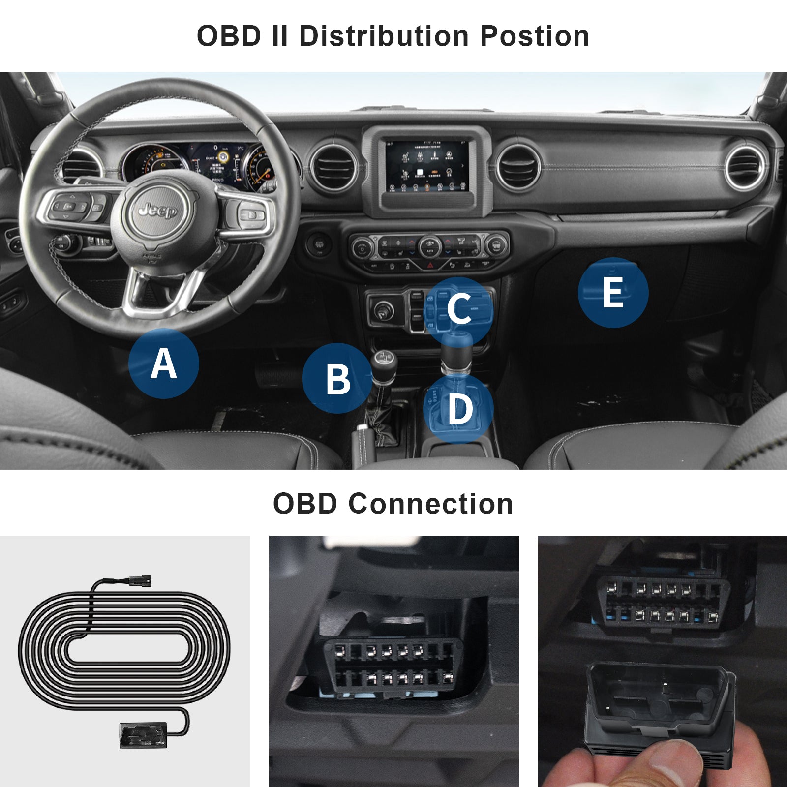 OBD Cable for mangoal Dash Cams, Upgrade Parking Monitoring, Hardwire Wire Kit