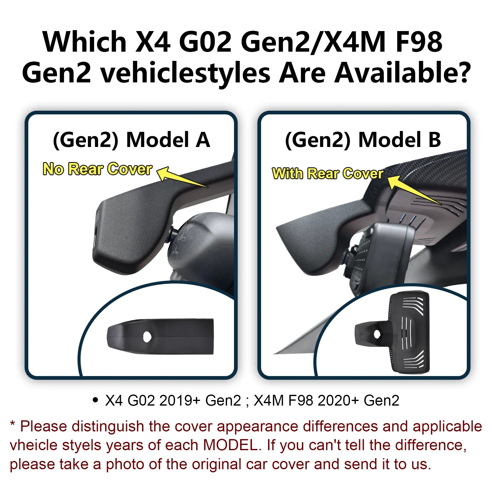 Mangoal STARVIS 2 Front 4K HDR Dash Cam IMX678, Custom Fit for BMW X4 Gen2 G02 2019-2025 X4M F98 2020-2025(Model B)