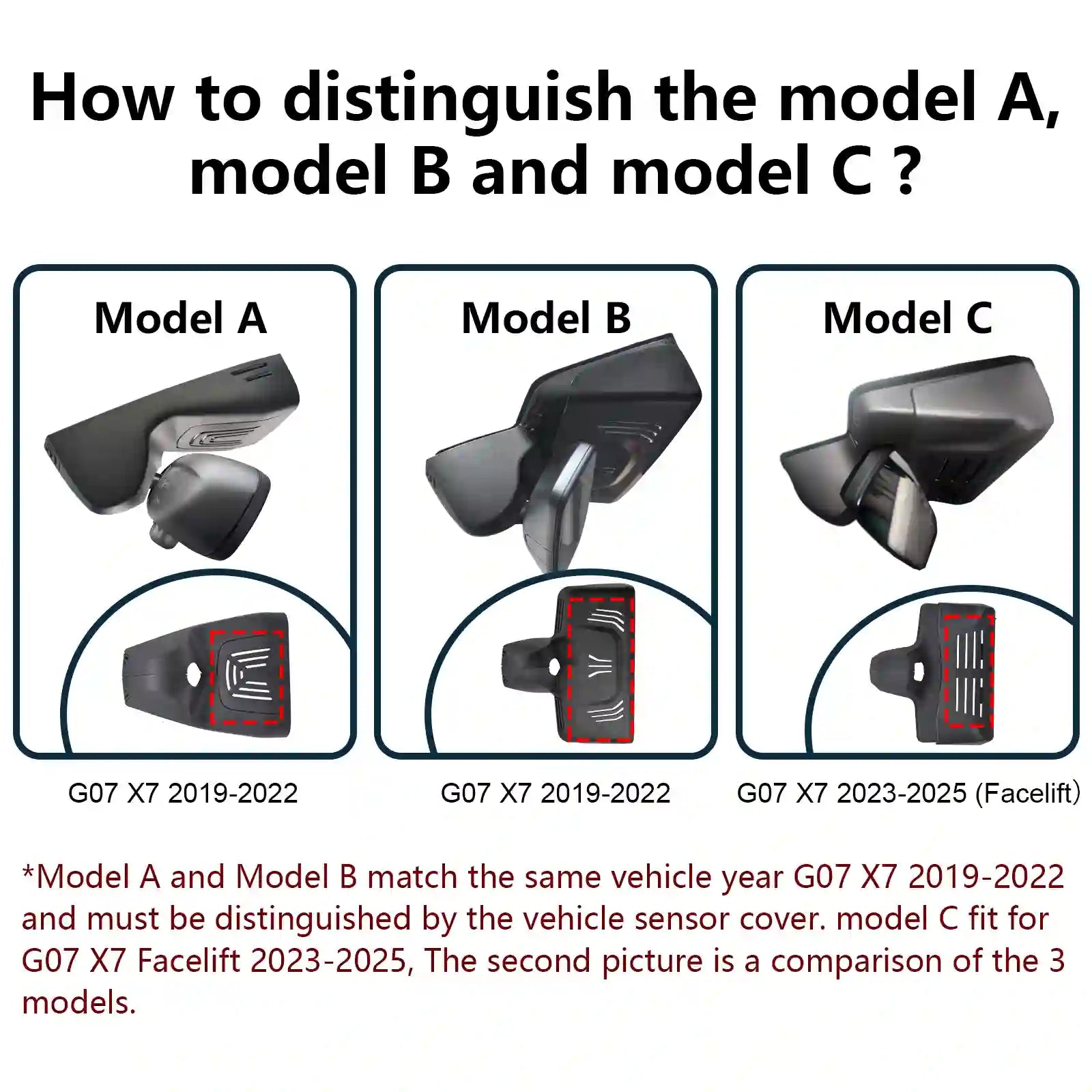 BMW X7 Model-A_B_C dashcamera 