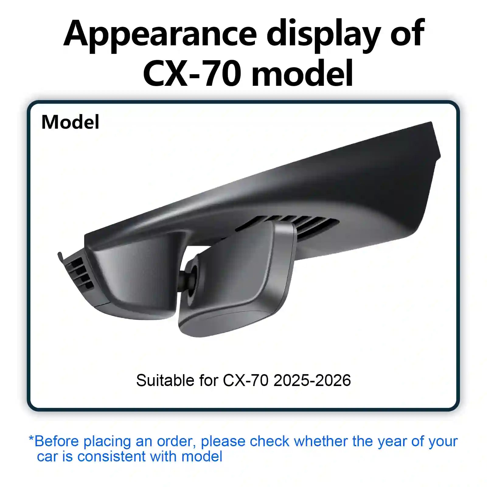 Car air vent cover for Mazda CX-70 model with text indicating compatibility and year range. 