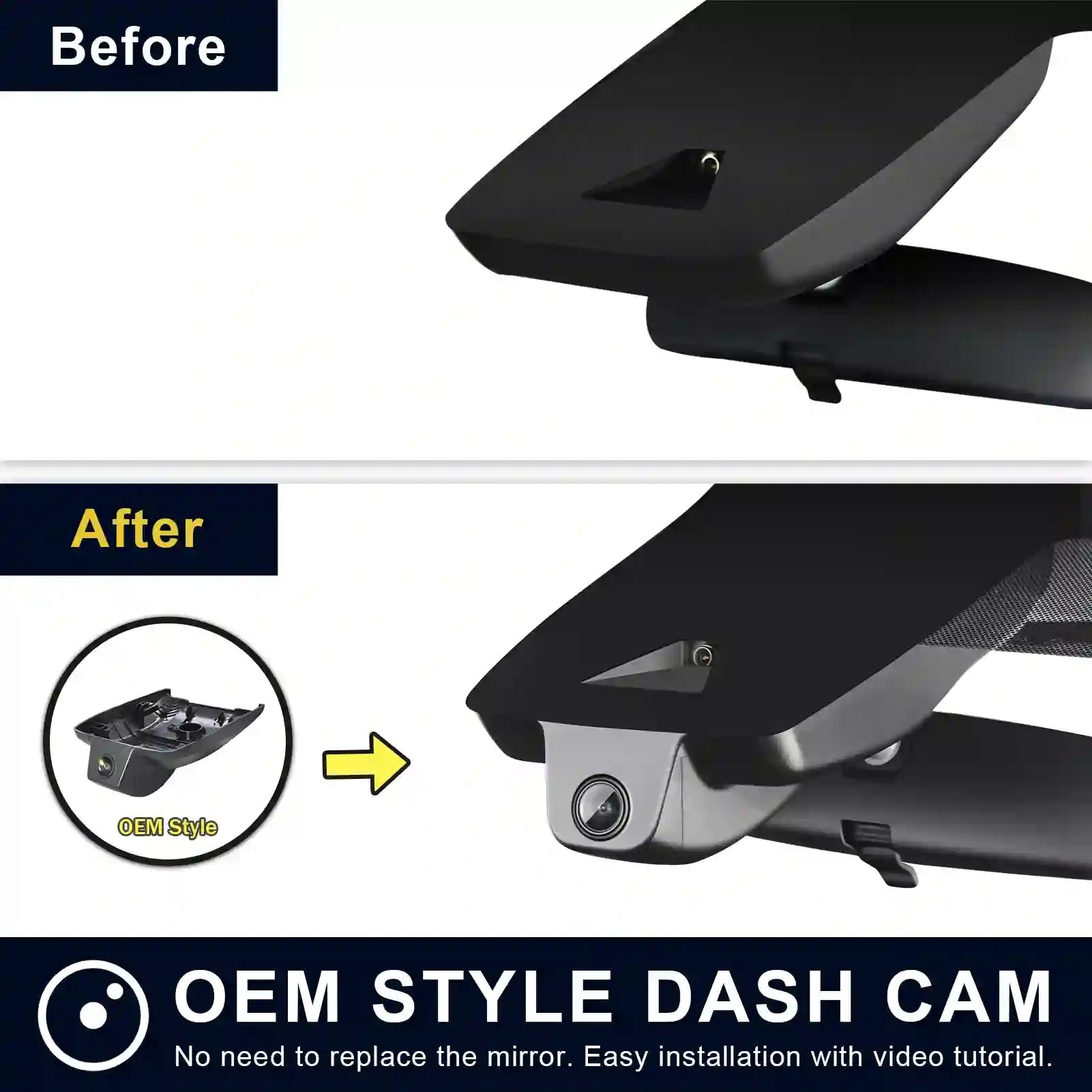Before ans after Installation dash cam Installation view 