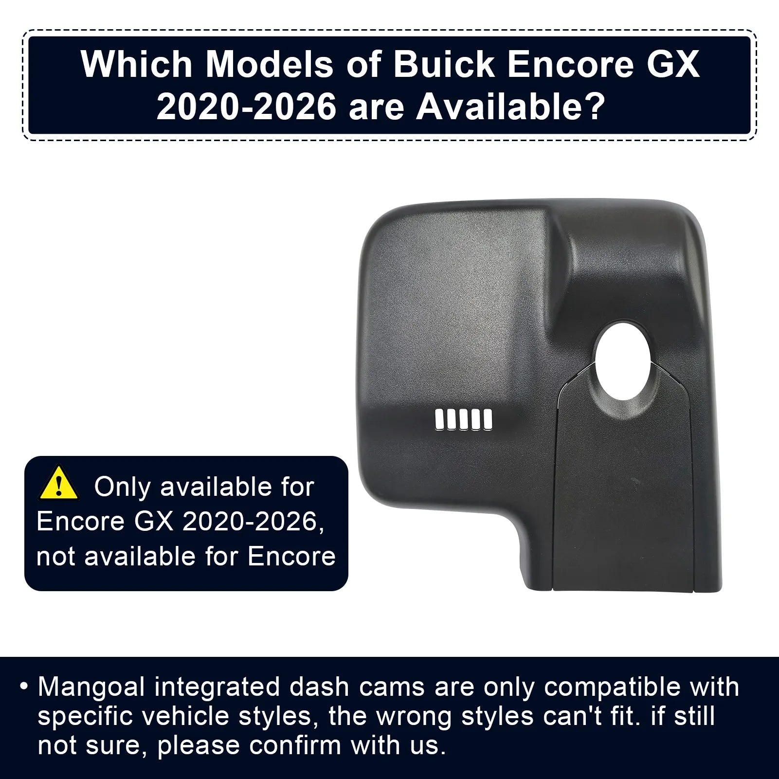 Mangoal Front 4K HDR Dash Cam STARVIS 2 IMX678 for Buick Encore GX 2020-2026