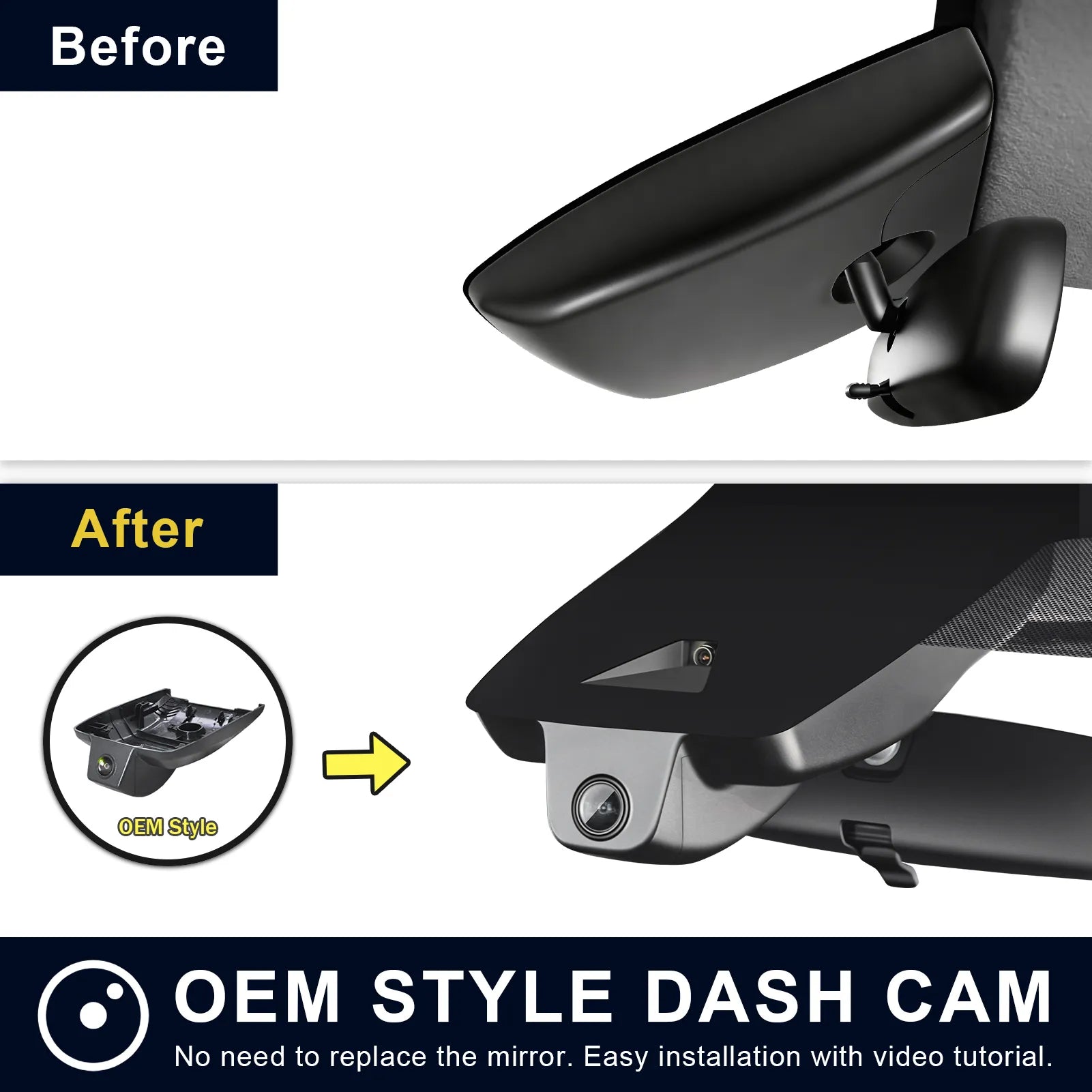 Front 4K HDR Dash Cam STARVIS 2 IMX678, Custom Fit for Toyota Corolla & Hybrid 2020-2022, Corolla Hatchback 2019-2022 Gen12 E210 (Model B), 5GHz WiFi, GPS, 64GB Card