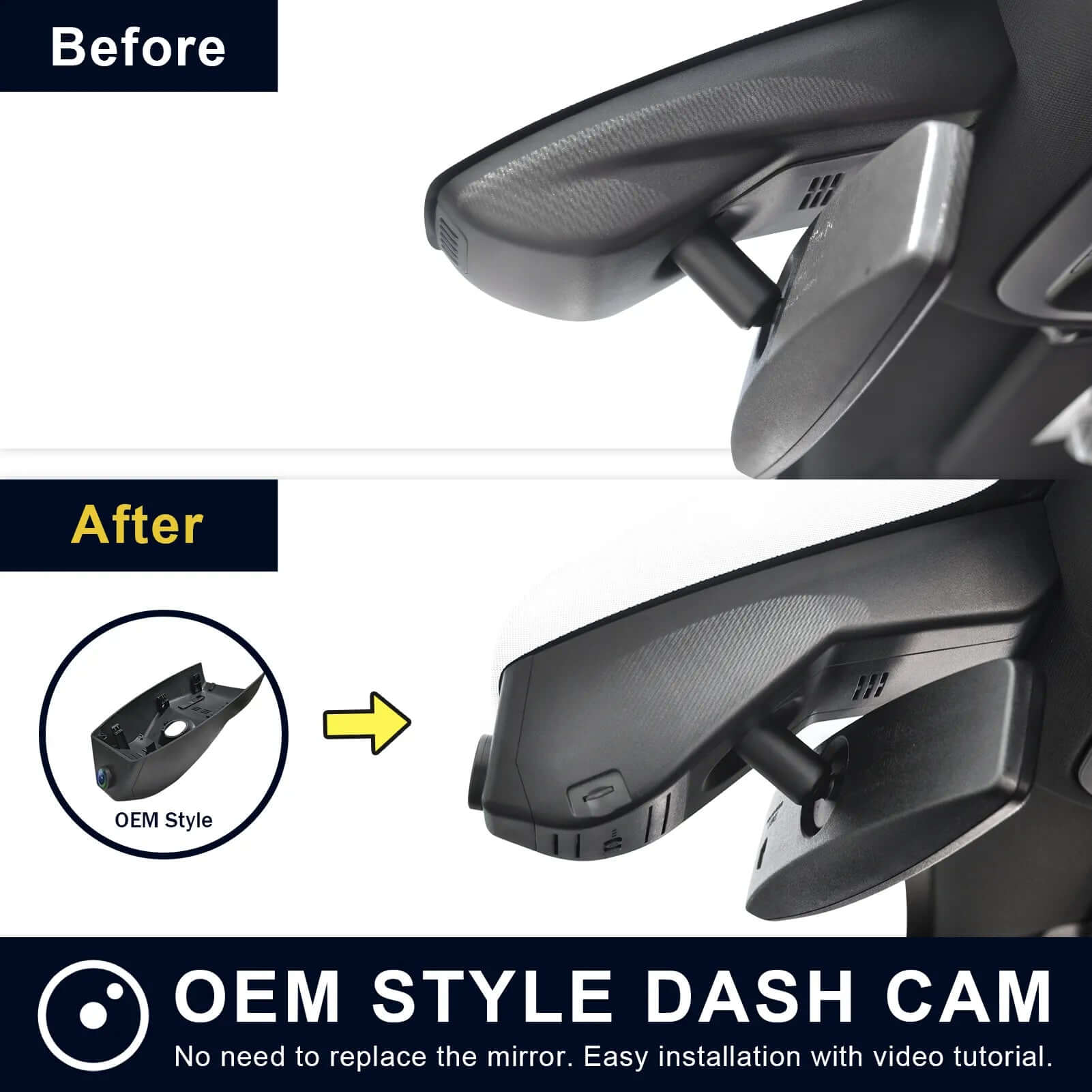 Suburban tahoe OEM style dash cam appearance 