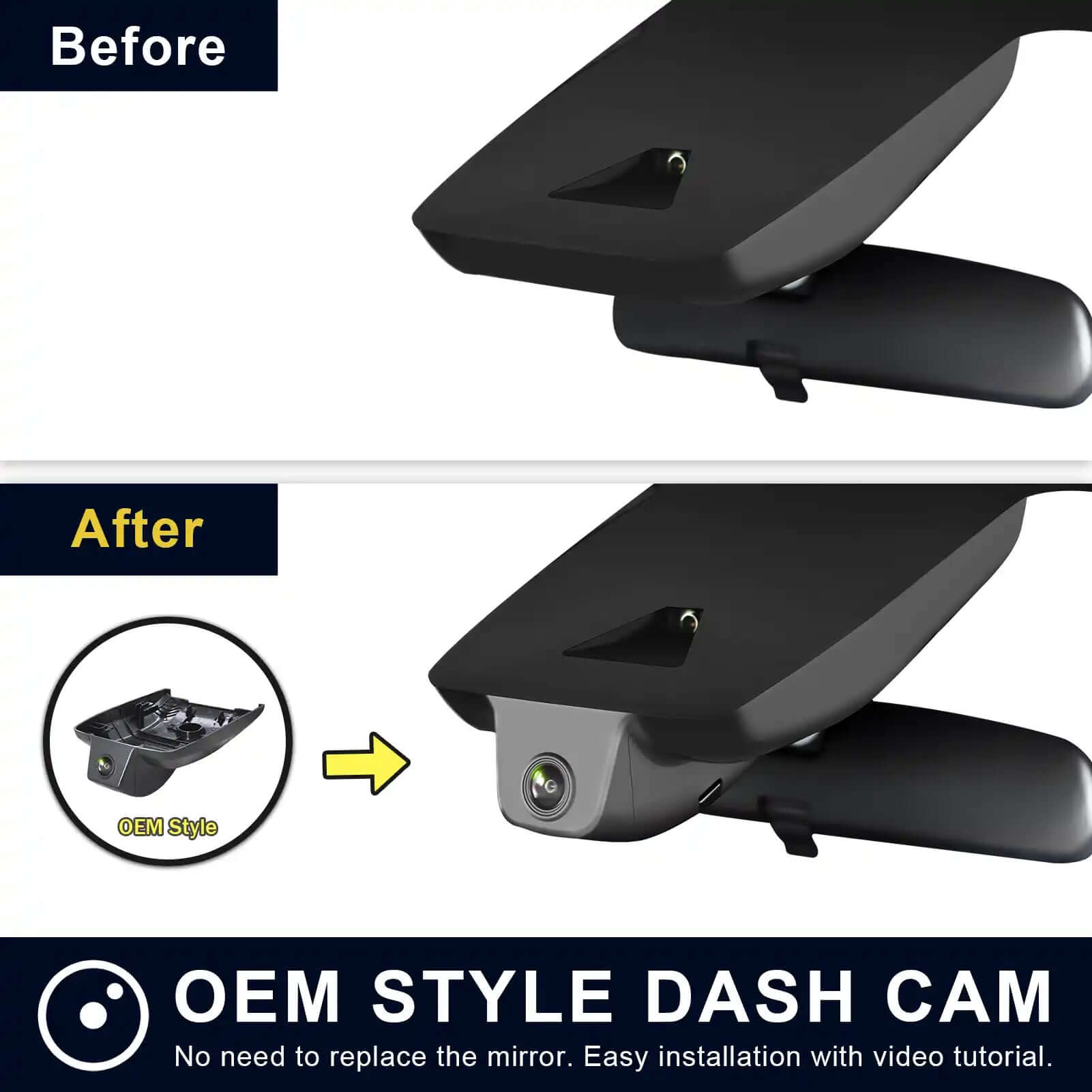 Toyota C-HR model-B OEM style dashcam 