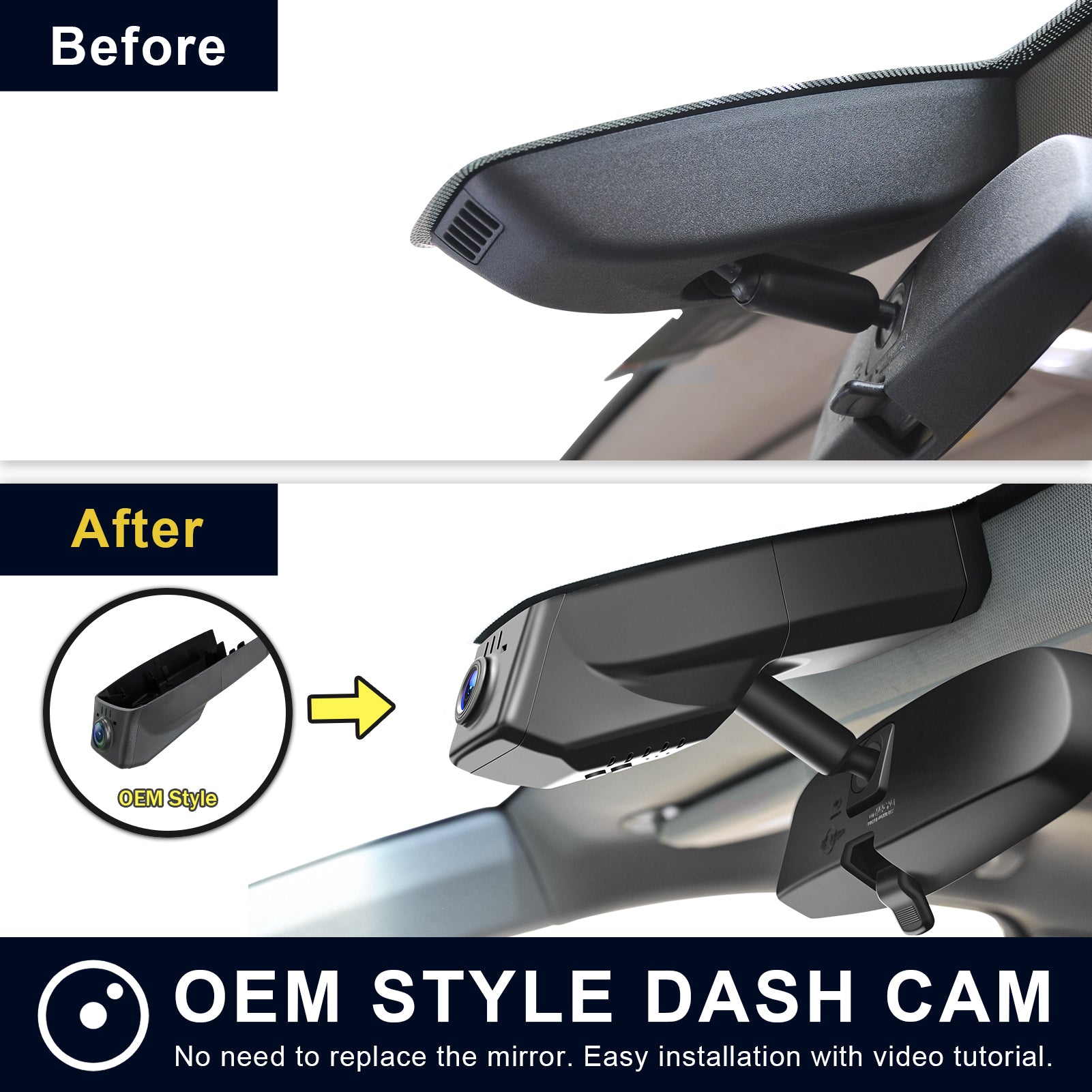 Mangoal 4K & Rear 1080P Dash Cam for Buick Enclave 2018-2024 (Model B)