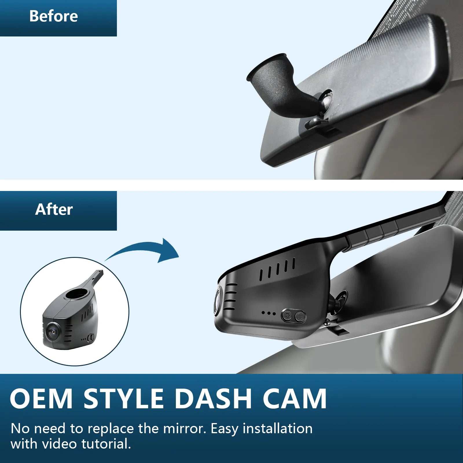 Mangoal Front 4K HDR Dash Cam STARVIS 2 IMX678, Custom Fit for for Volkswagen Rearview Mirror Base Without Sensor Cover(Model A)
