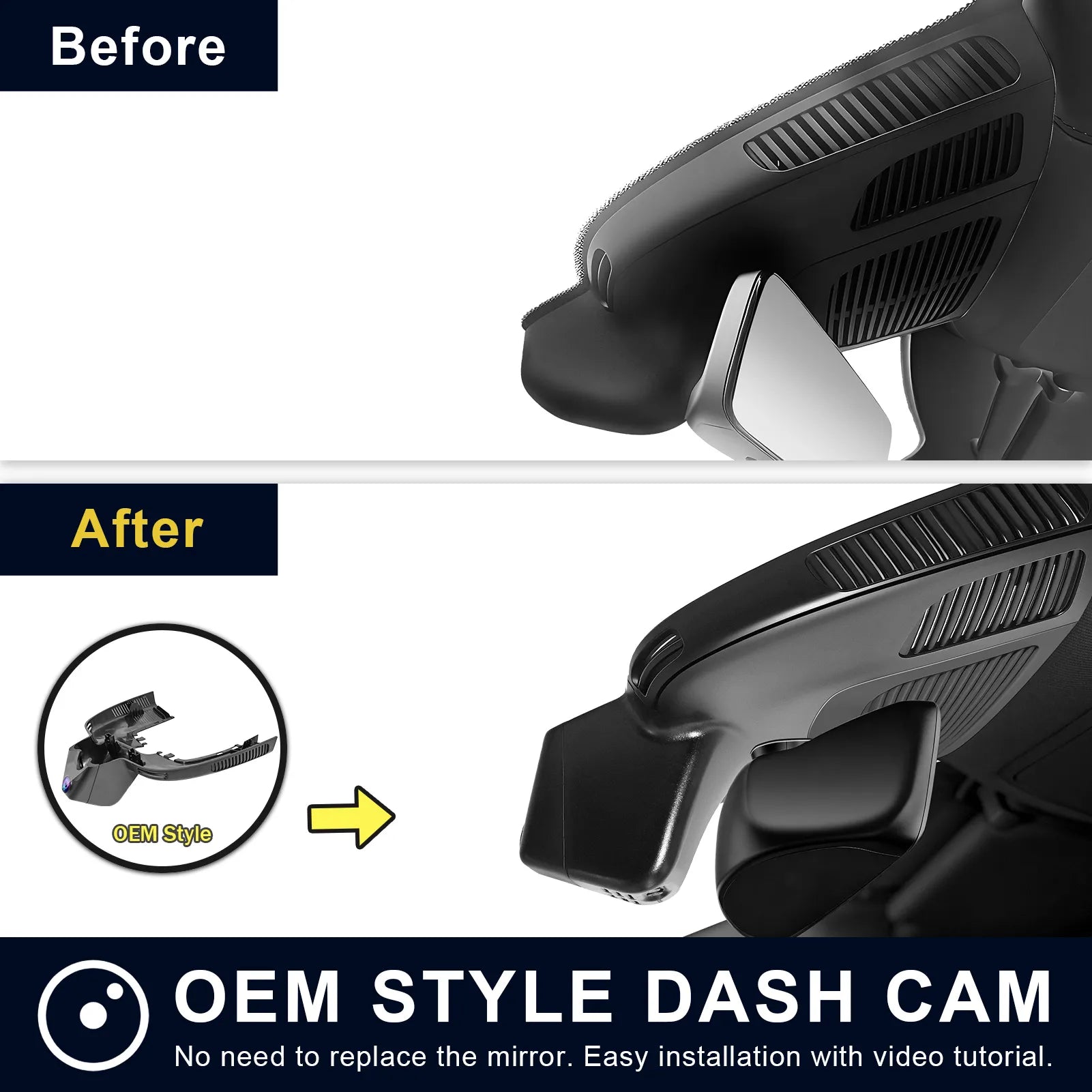 4K Front & 2K Rear 2 Channel HDR Dash Cam, Dual STARVIS 2 IMX678 IMX675 for Mercedes-Benz GLE(W167/C167) 2020-2025 & GLS(X167) 2020-2025(Model D Black), 5GHz WiFi, GPS, App & WiFi, 128GB Card