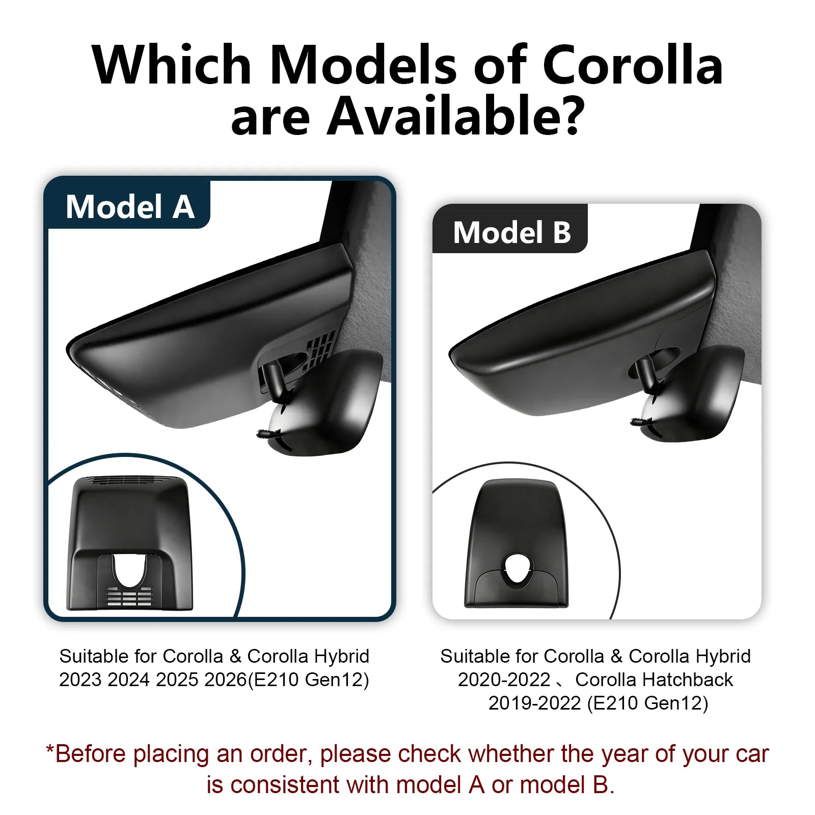 Mangoal 4K Dash Cam for Toyota Corolla Gen12 E210 2023-2026 (Model A)