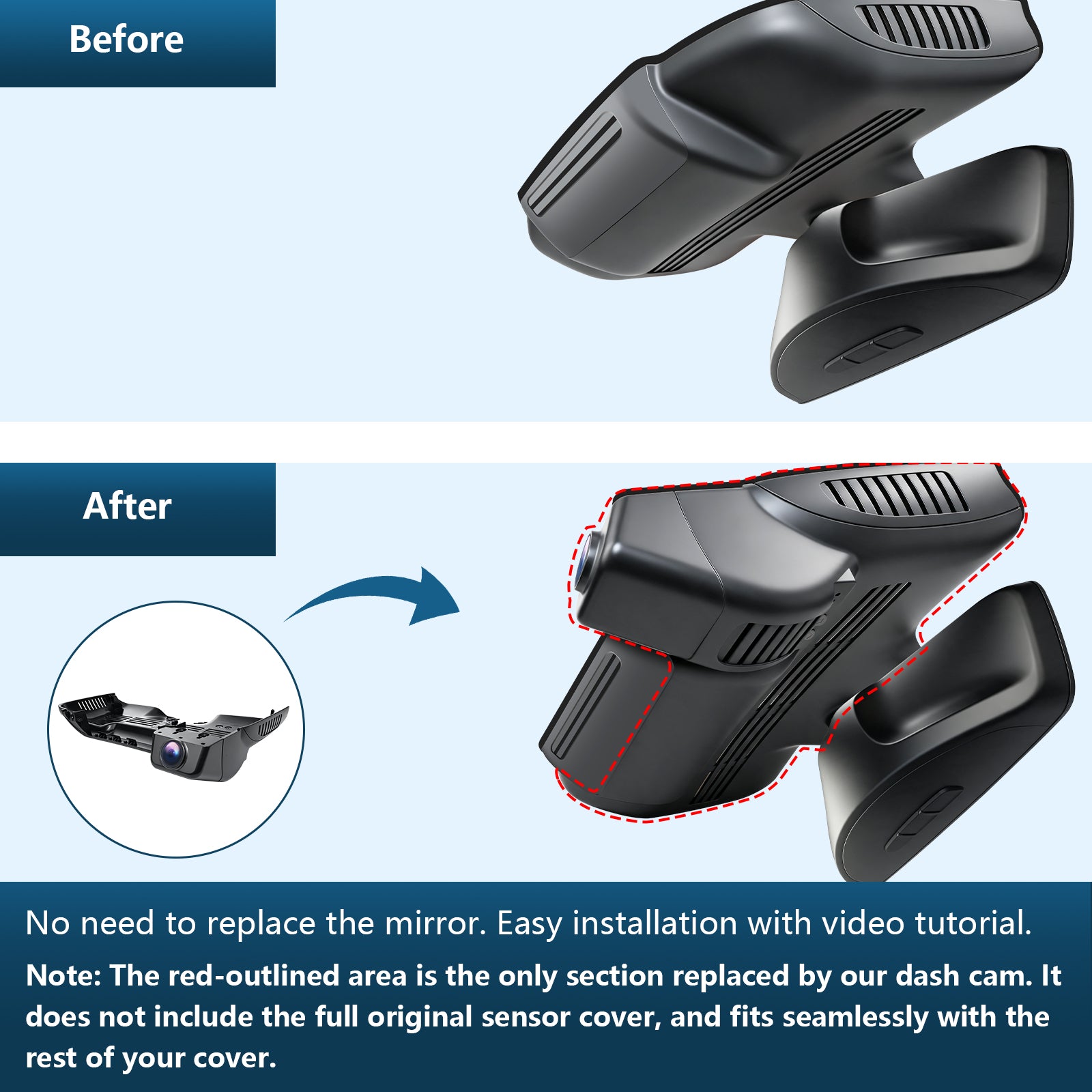 Mangoal Dash Cam for Mercedes-Benz S-Class 2012-2021(Model B)