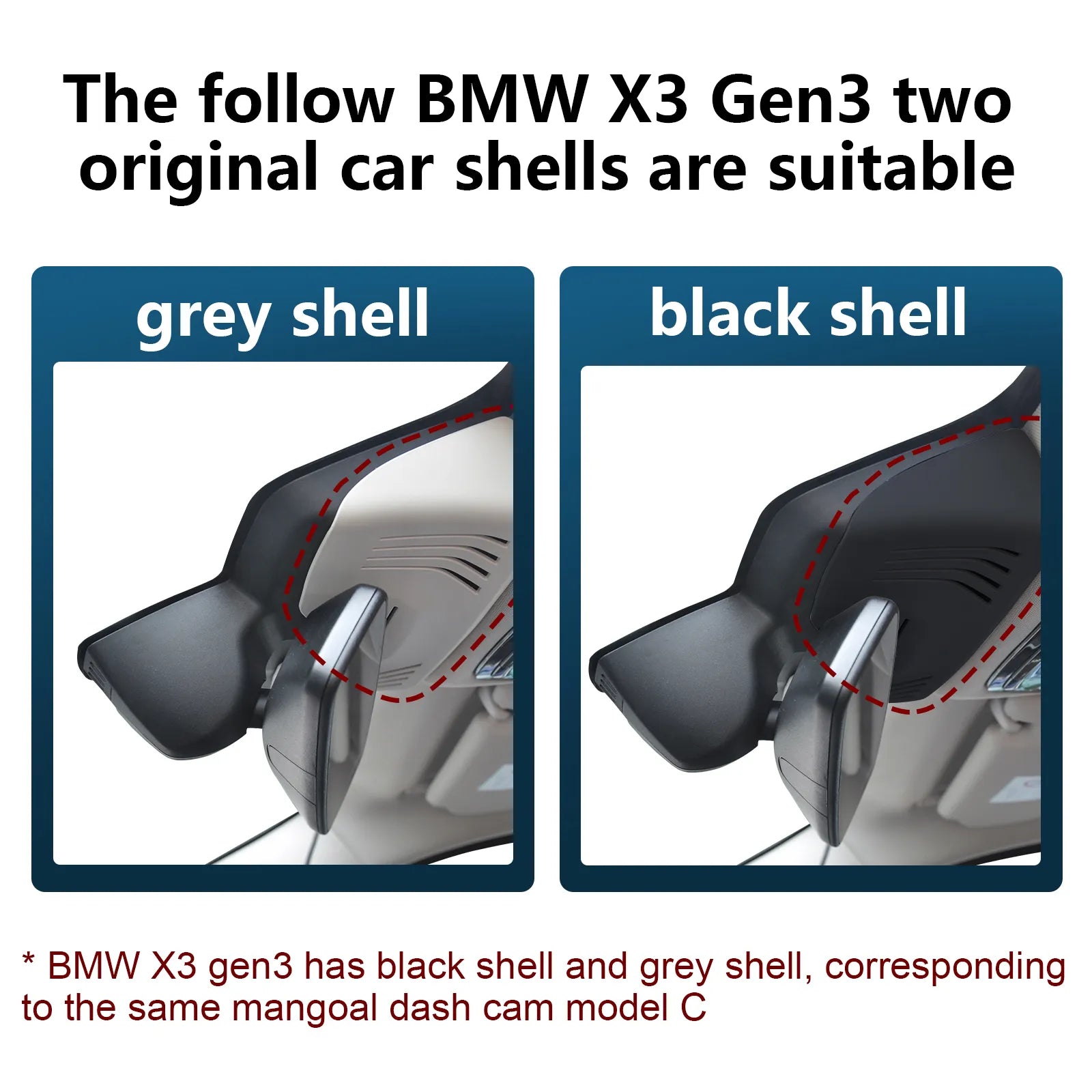 Mangoal Front 4K HDR Dash Cam STARVIS 2 IMX678 for BMW Gen3 G01 X3 2018-2024, F97 X3M 2020+(Model C)