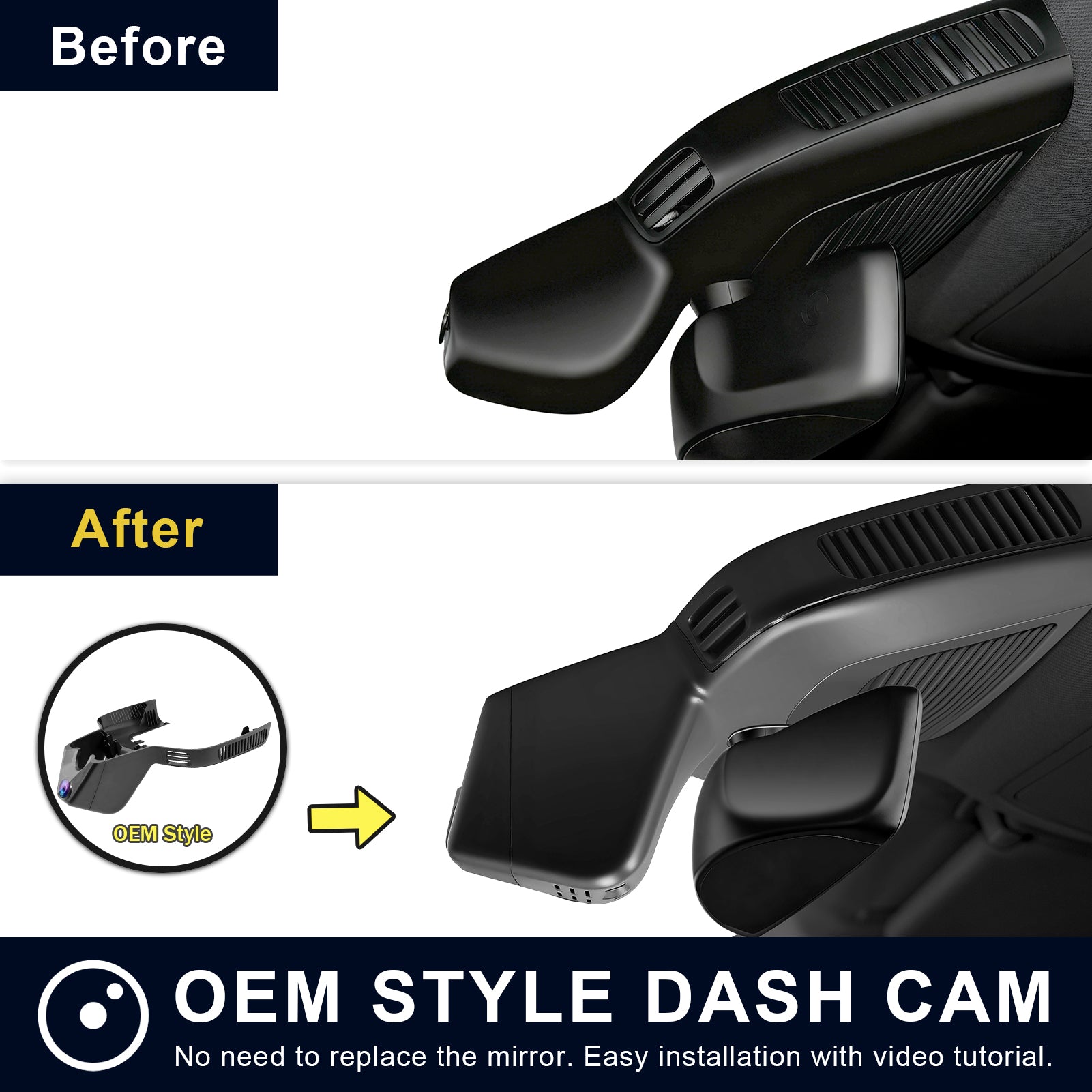 Mangoal 4K Dash Cam for Mercedes-Benz GLE (W167/C167) 2020-2025 & GLS(X167) 2020-2025 (Model C Black)
