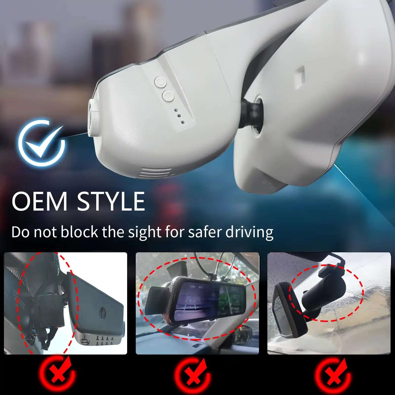 safer Driving OEM styles dash camera installation 