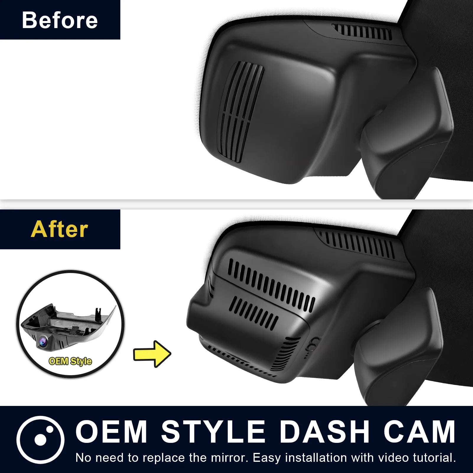Mangoal Front 4K HDR Dash Cam STARVIS 2 IMX678 for Mercedes-Benz GLK X204 2010-2015(Model B Black)