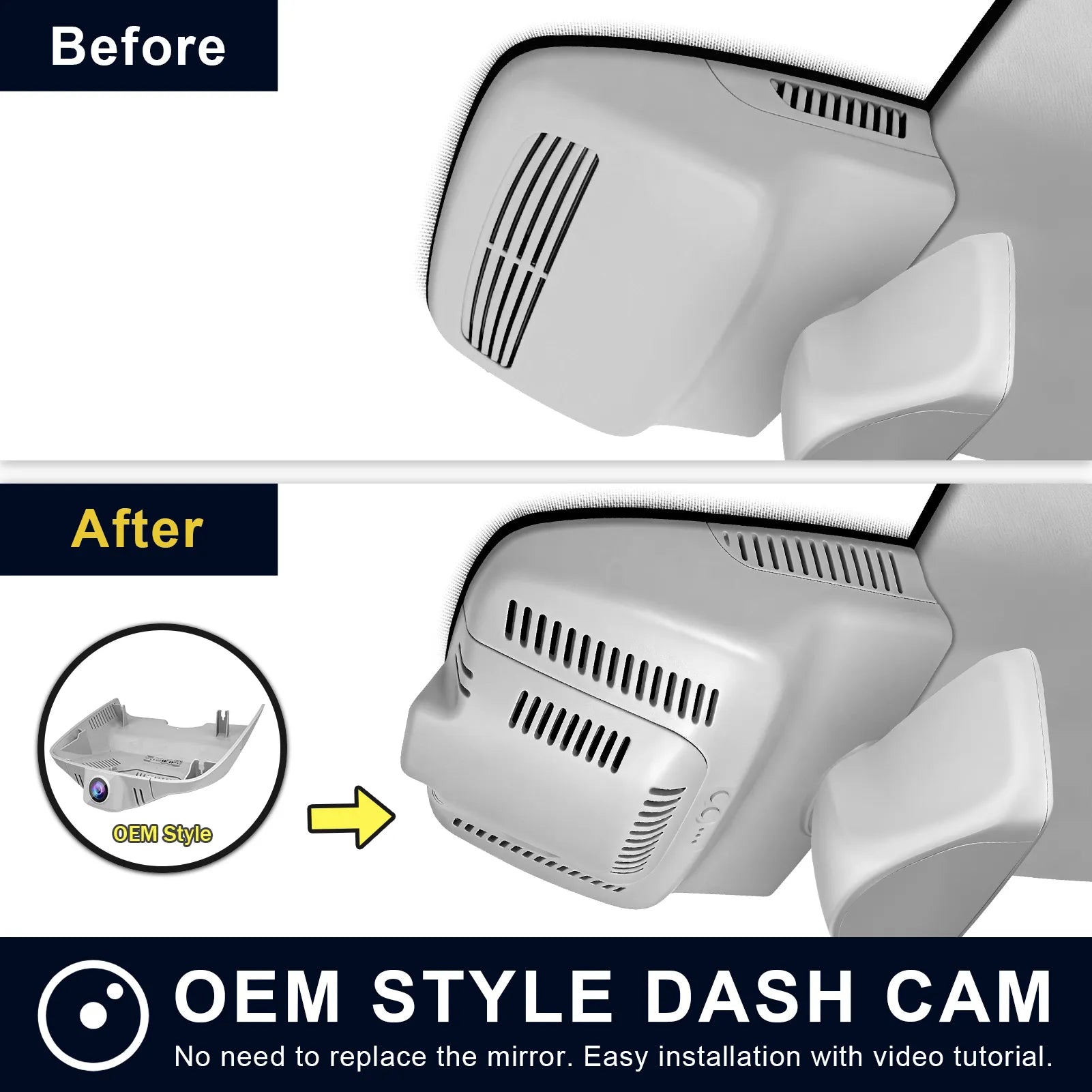 Mangoal Front 4K HDR Dash Cam STARVIS 2 IMX678 for Mercedes-Benz GLK X204 2010-2015(Model B Gray)