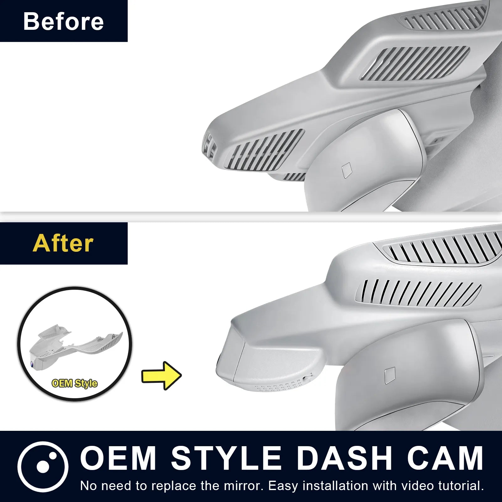 Mangoal 4K Dash Cam for Mercedes-Benz GLE (W166/C292) 2016-2019 & GLS(X166) 2017-2019 (Model B Gray)