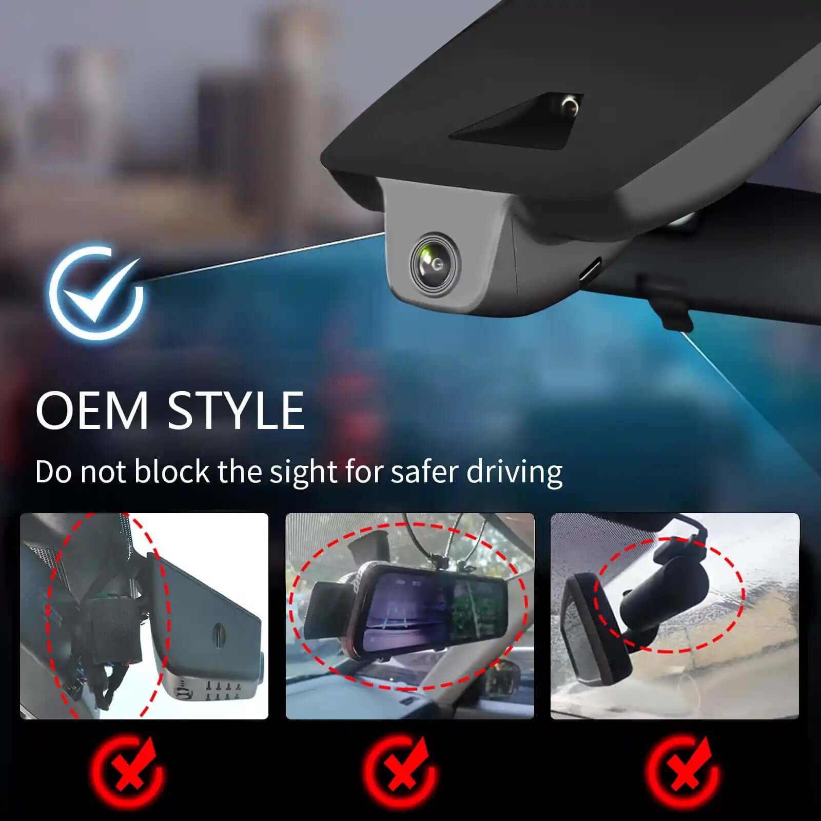 corolla cross OEM style dash camera look