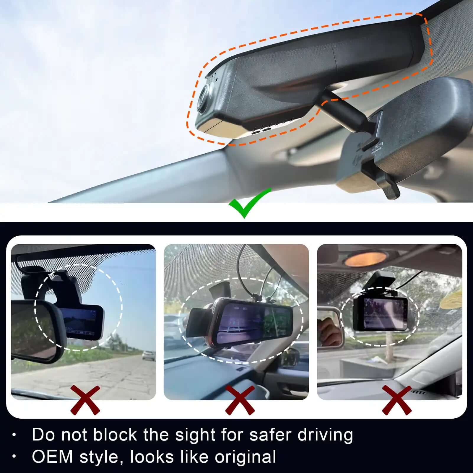 Chevy Traverse right OEM style dash cam 