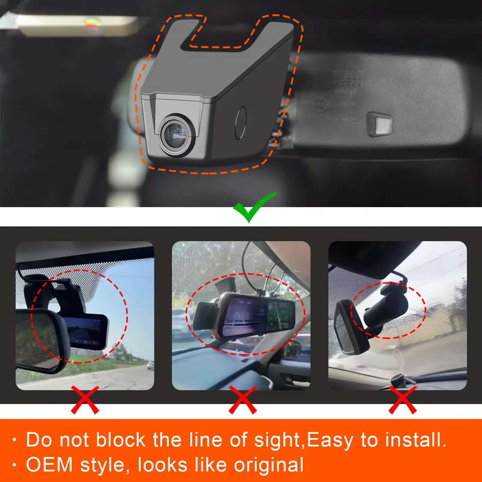 Ford Taurus right OEM style dash cam