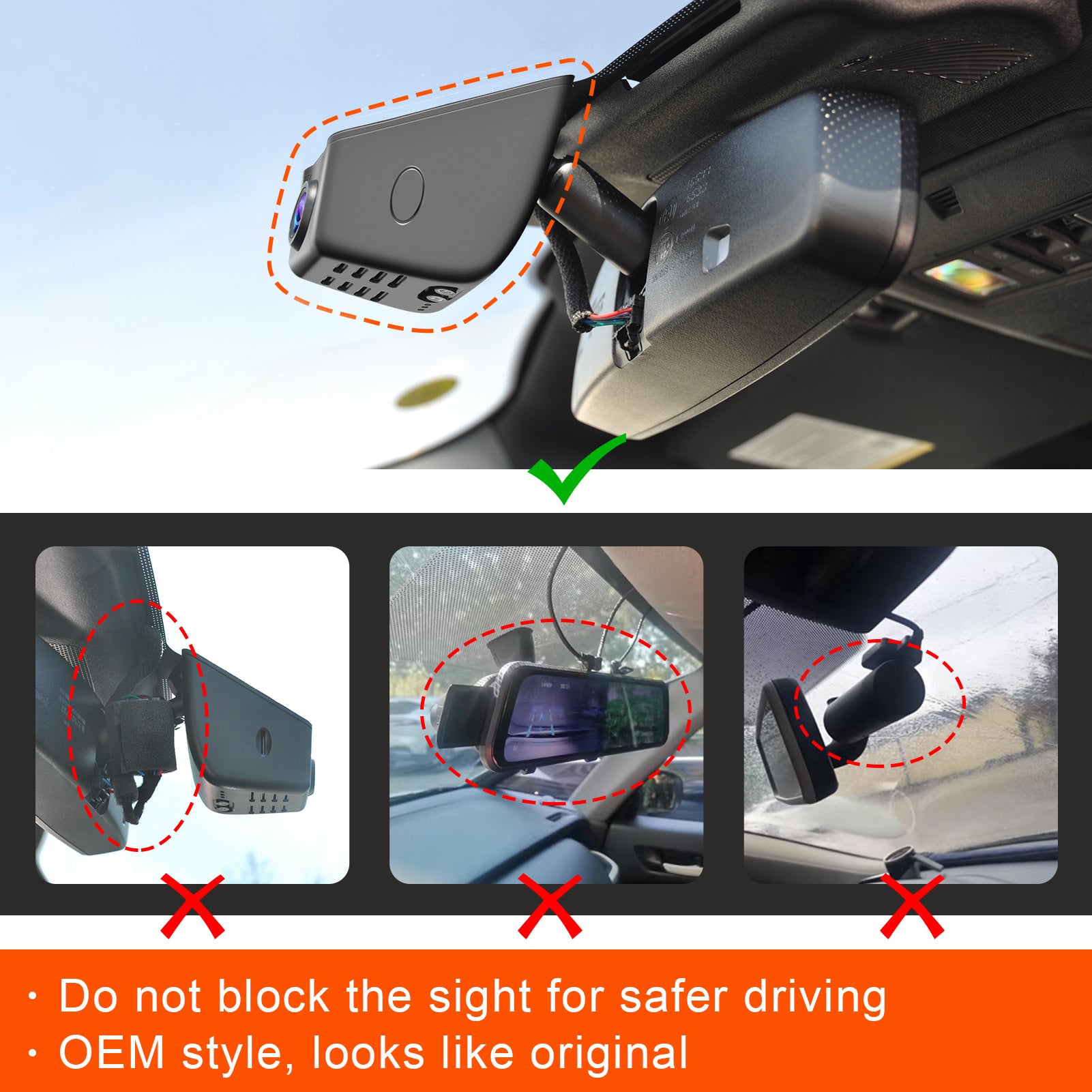 Mangoal Front 4K & Rear 1080P Dash Cam for Ford 1st Gen Maverick 2025 2026 (Model B)