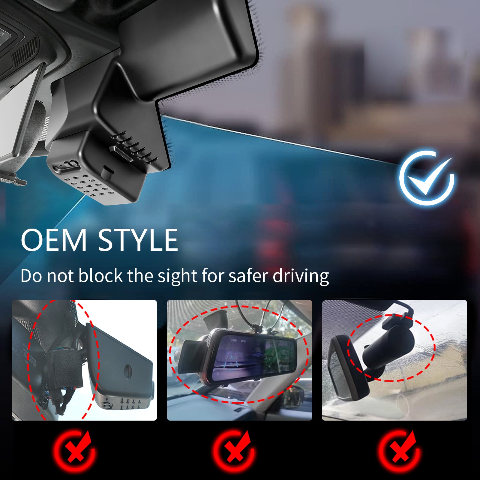 Mangoal Front 4K HDR Dash Cam STARVIS 2 for Ford Bronco 2025 2026(Model B)