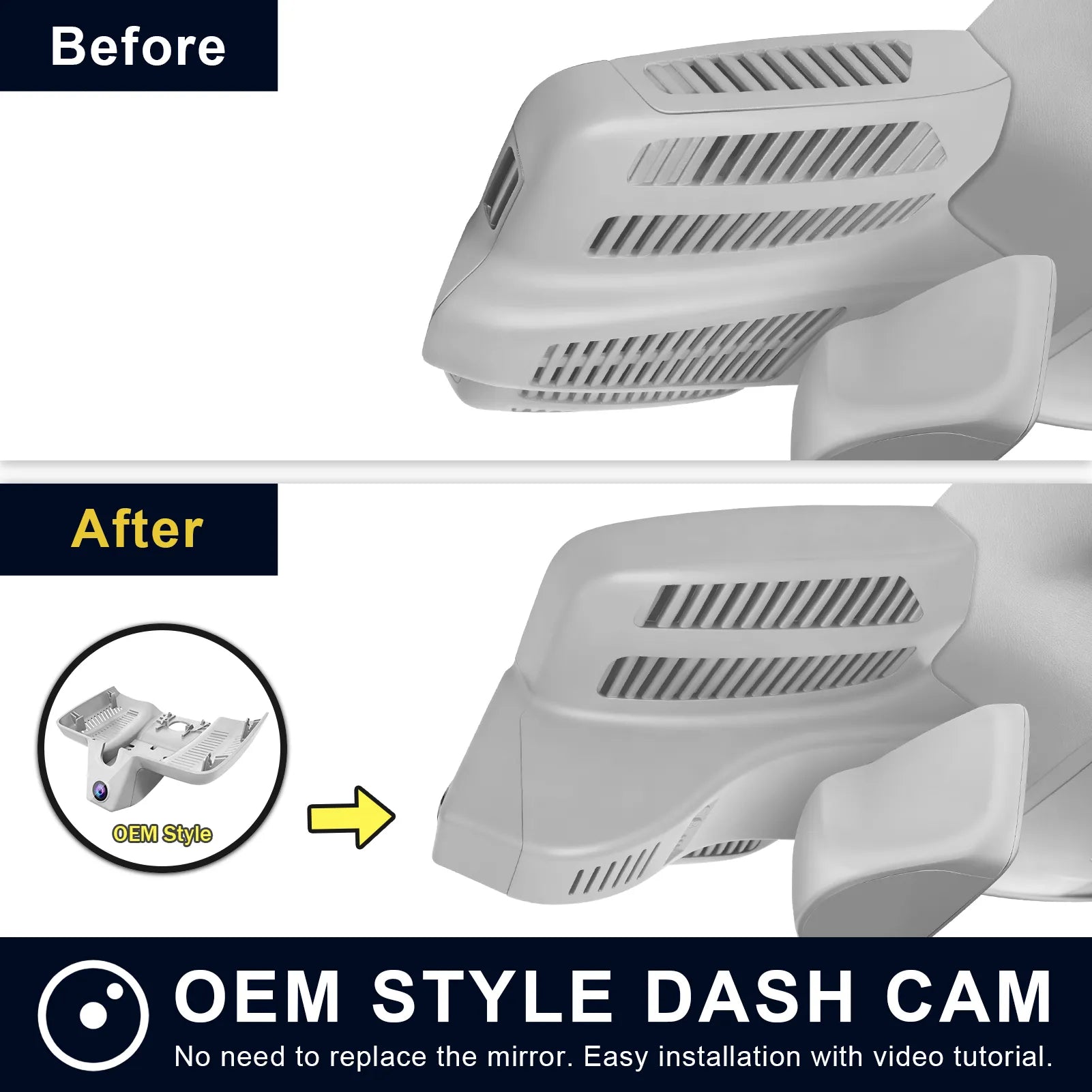 Mangoal Front 4K & Rear 2K HDR Dash Cam, Dual STARVIS 2 IMX678 IMX675, for Mercedes-Benz E-Class W213 E-Class 2017-2023 & E53 E63 AMG 2018-2024(Model E Gray)