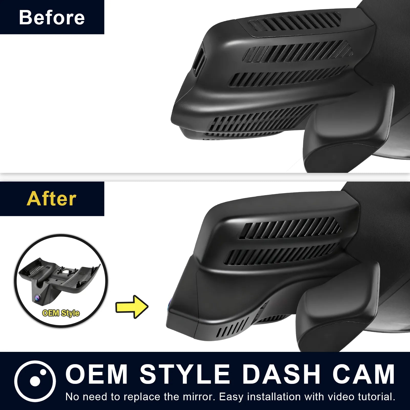 Mangoal Front 4K & Rear 2K HDR Dash Cam, Dual STARVIS 2 IMX678 IMX675, for Mercedes-Benz E-Class W213 E-Class 2017-2023 & E53 E63 AMG 2018-2024(Model E Black)