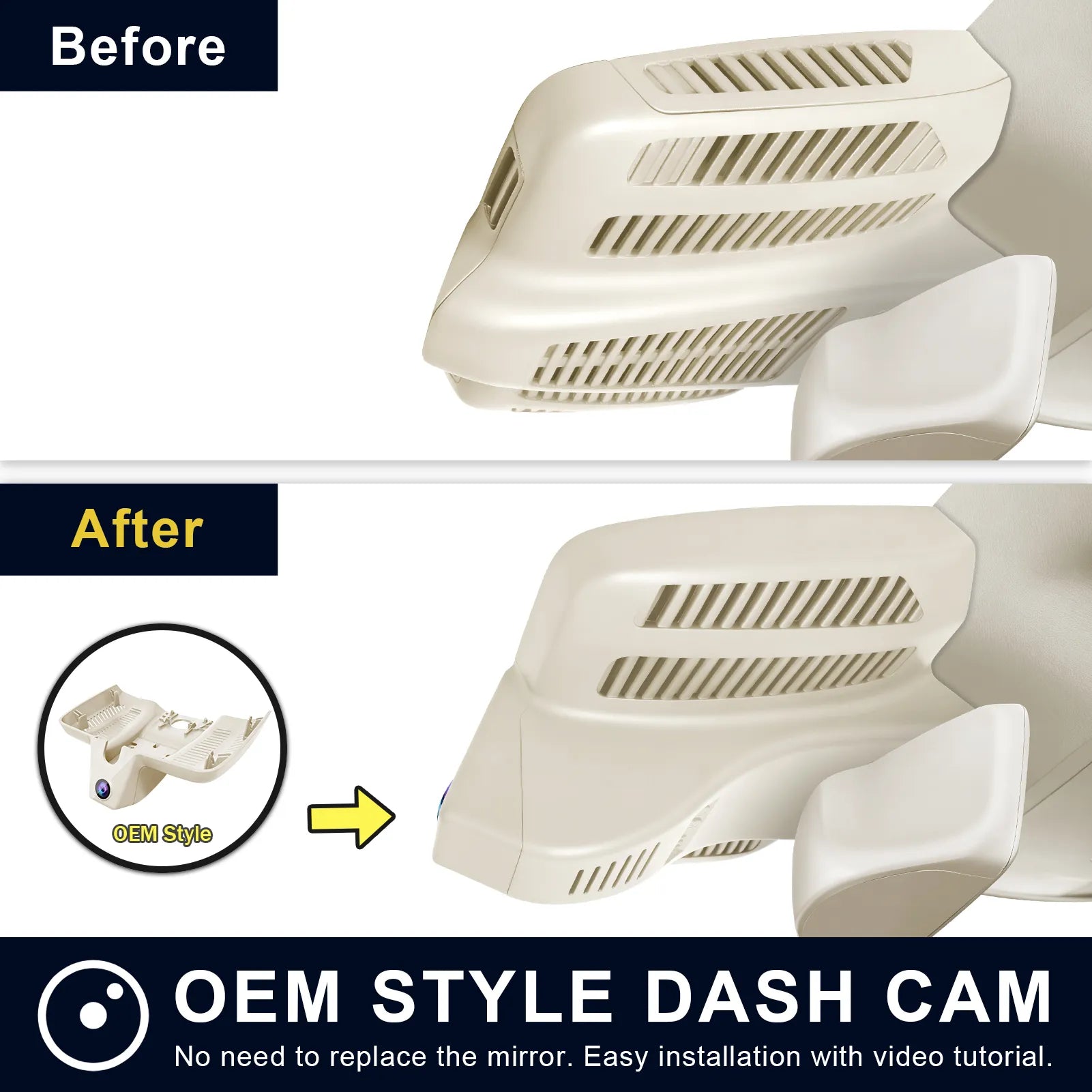 Mangoal Front 4K & Rear 2K HDR Dash Cam, Dual STARVIS 2 IMX678 IMX675, for Mercedes-Benz E-Class W213 E-Class 2017-2023 & E53 E63 AMG 2018-2024(Model E Beige)