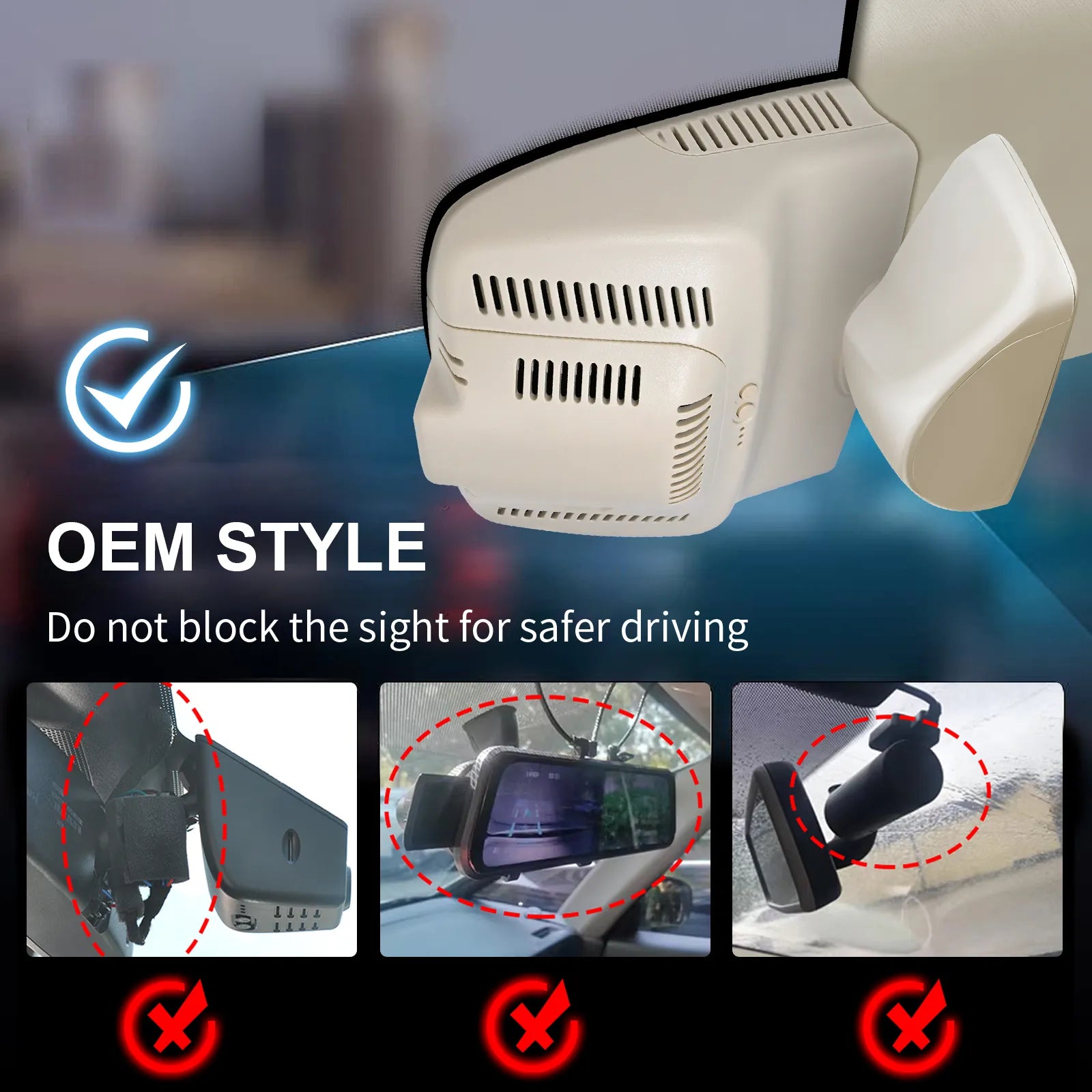 Mangoal Front 4K HDR Dash Cam STARVIS 2 IMX678 for Mercedes-Benz GLK X204 2010-2015(Model B Beige)