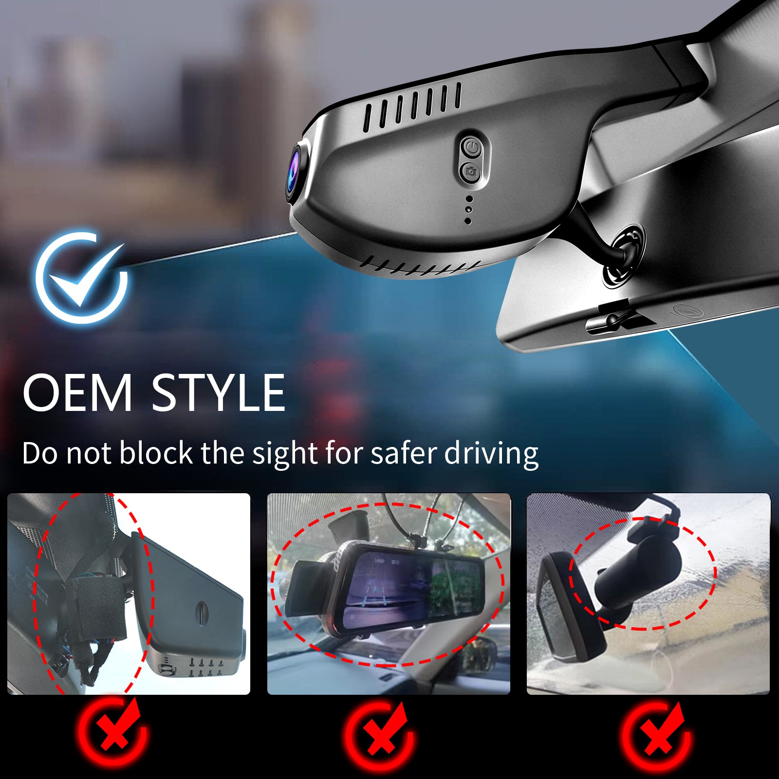 Mangoal Front 4K HDR Dash Cam STARVIS 2 for Volkswagen Golf & Golf GTI & Golf R MK 7/7.5/8 2015-2025 (Model A Black)