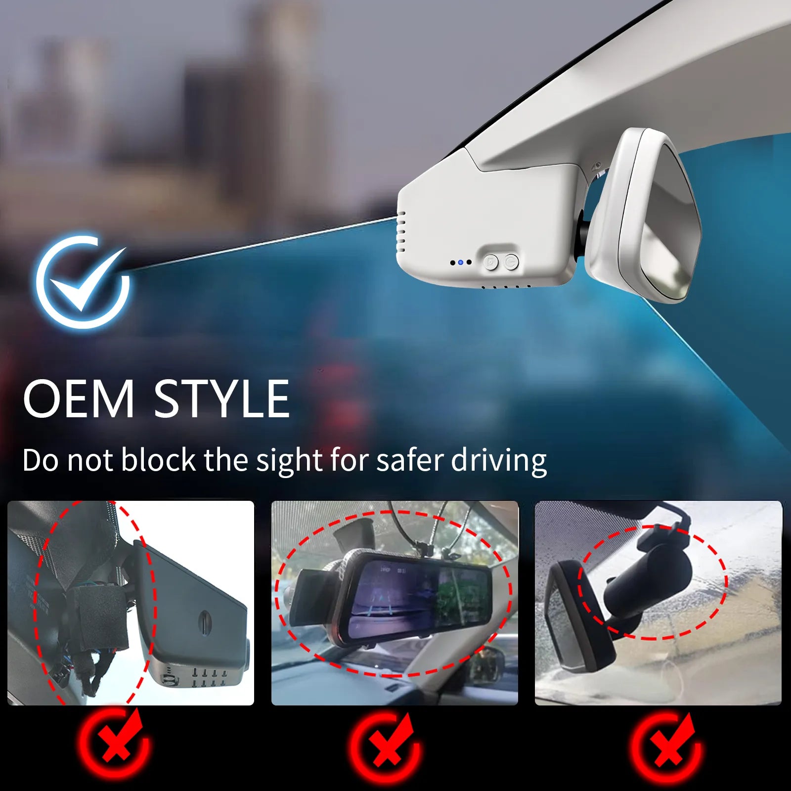 Mangoal 4K Front & 2K Rear 2 Channel HDR Dash Cam, Dual STARVIS 2 IMX678 IMX675, Custom Fit for Volkswagen up! (Model B Gray)